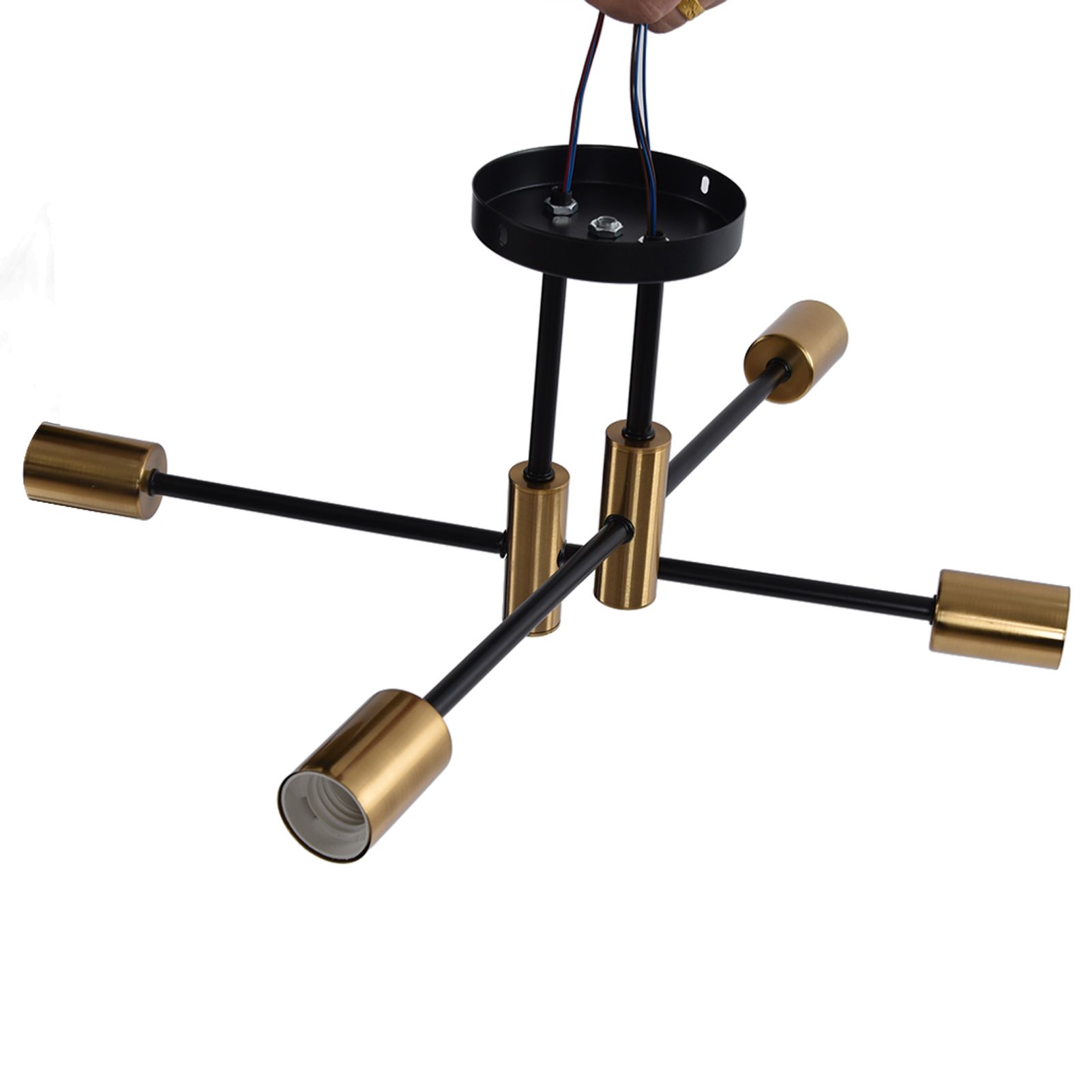 4 Light Ceiling Mount Lamp 360° Rotation Adjustable Wrought Iron Ceiling Light view 2