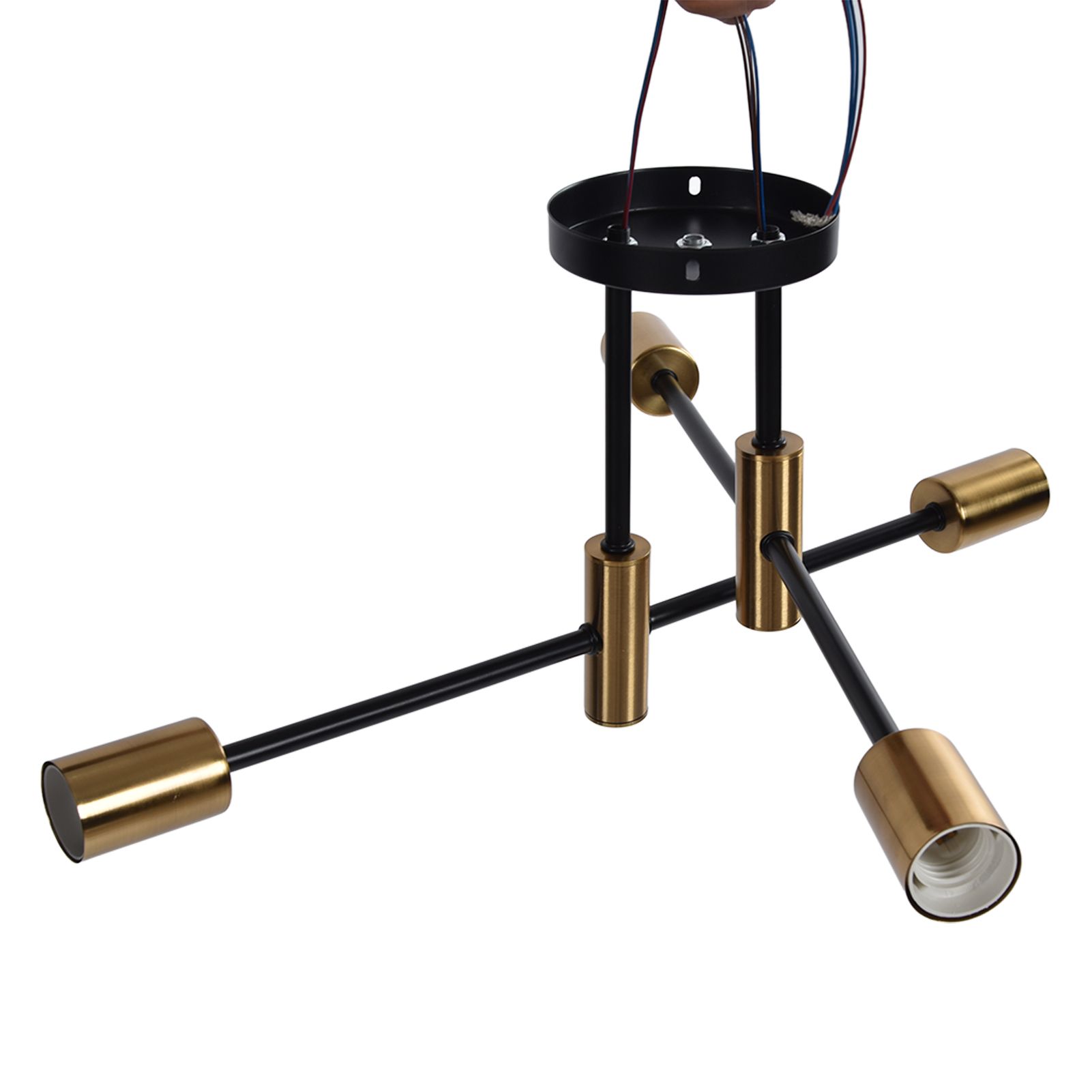 4 Light Ceiling Mount Lamp 360° Rotation Adjustable Wrought Iron Ceiling Light view 6