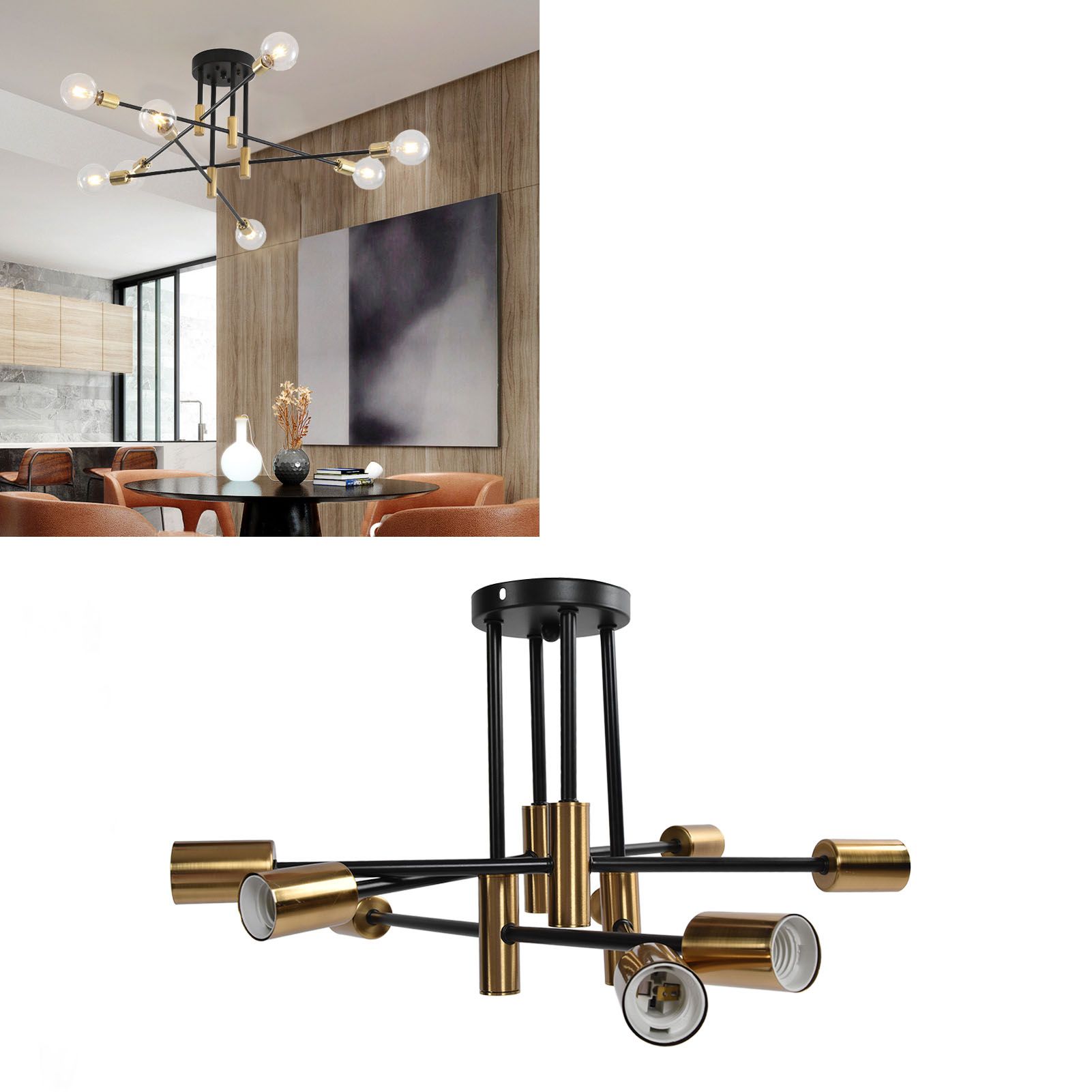 8 Light Ceiling Light Modern E27 Chandelier Lighting for Dining Room Living view 11
