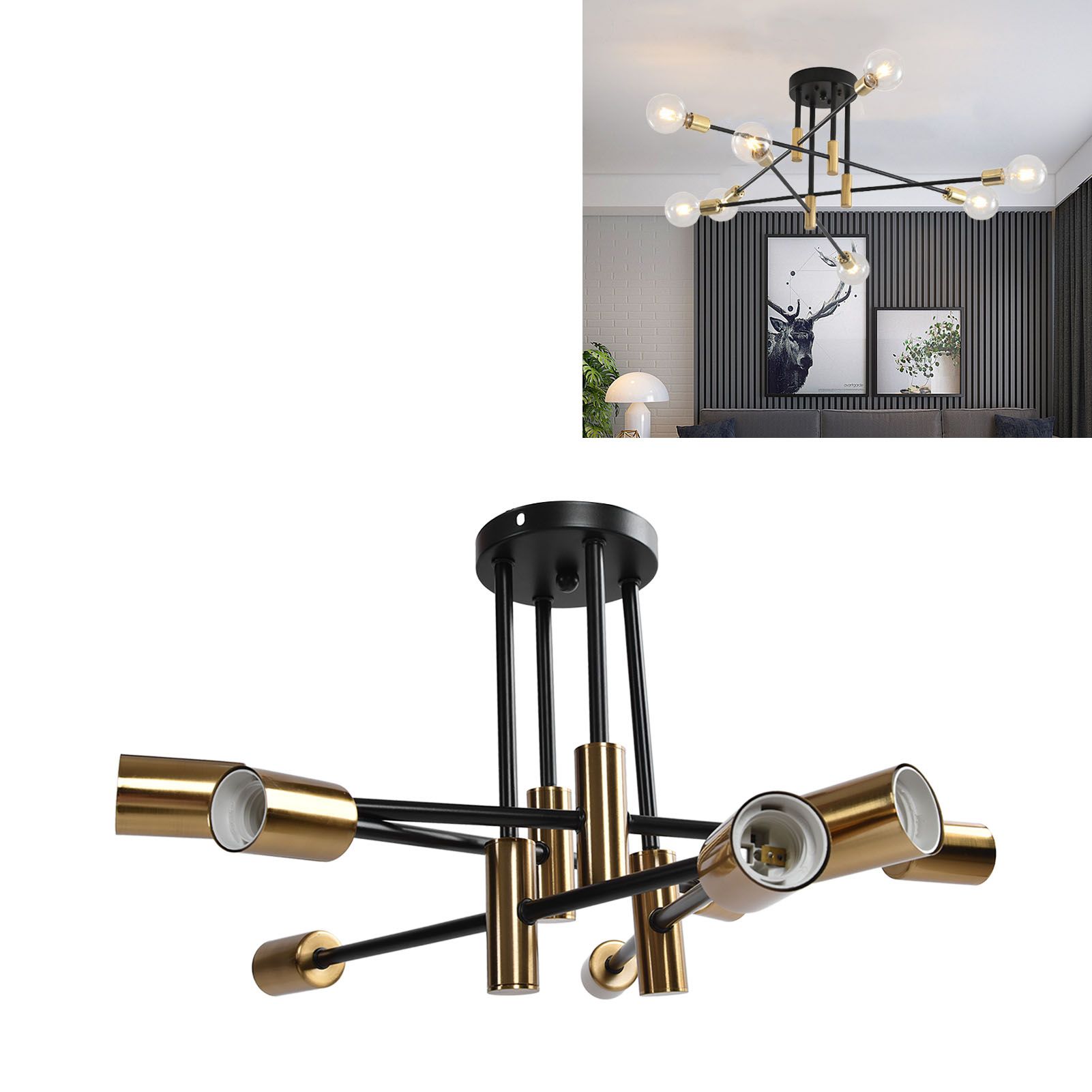 8 Light Ceiling Light Modern E27 Chandelier Lighting for Dining Room Living view 12