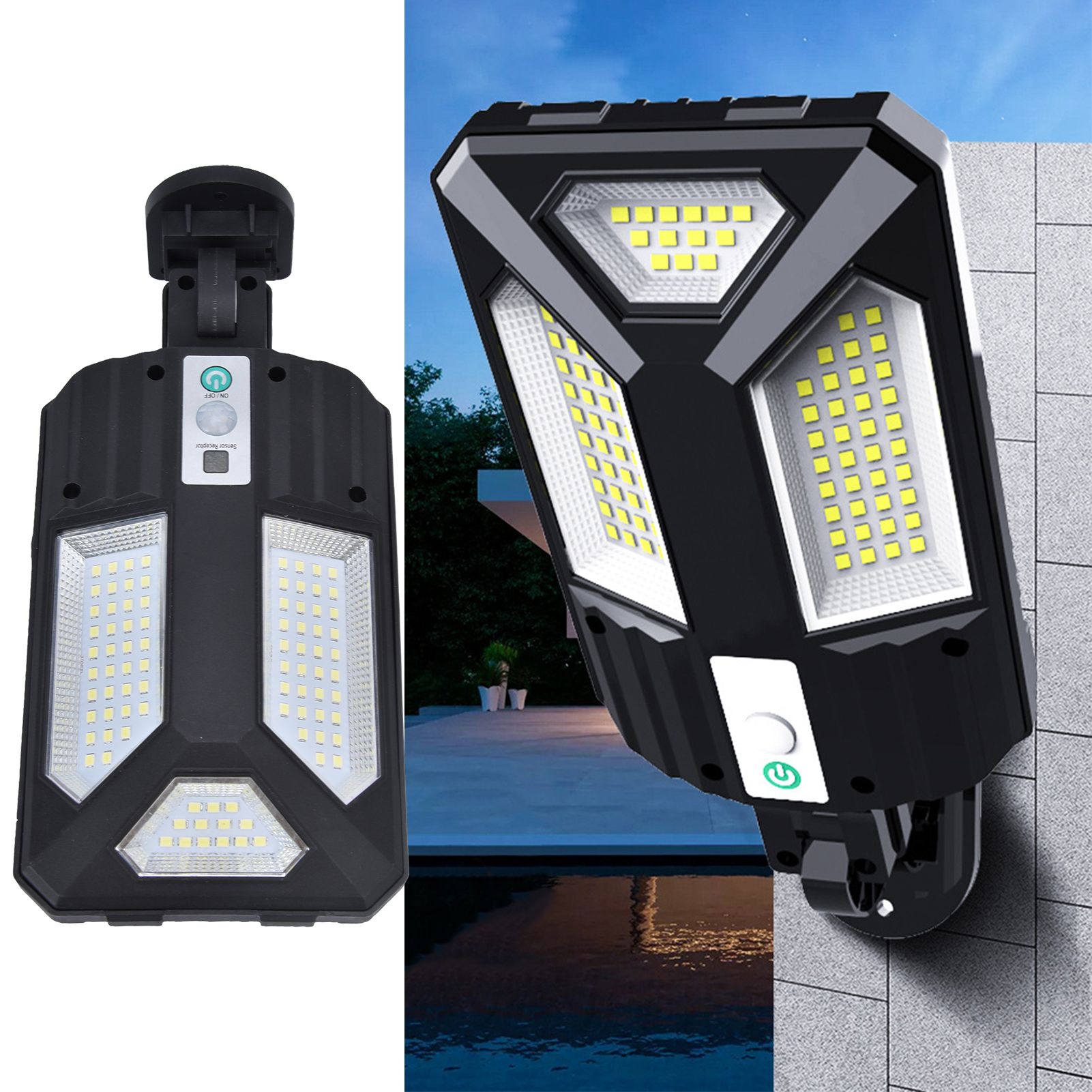 Solar Wall Light IP65 Waterproof 87LED 2400MAH Battery 3000LM Motion Sensor view 12