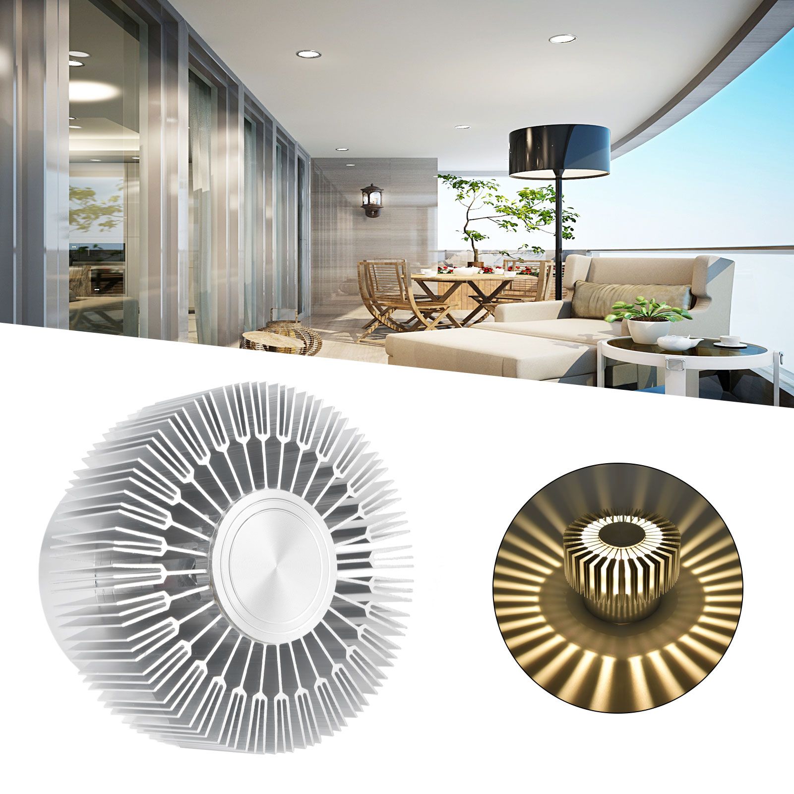 Ceiling Light 3W LED Sun Shaped Ceiling Astigmatism Light Bar Corridor Porch view 12