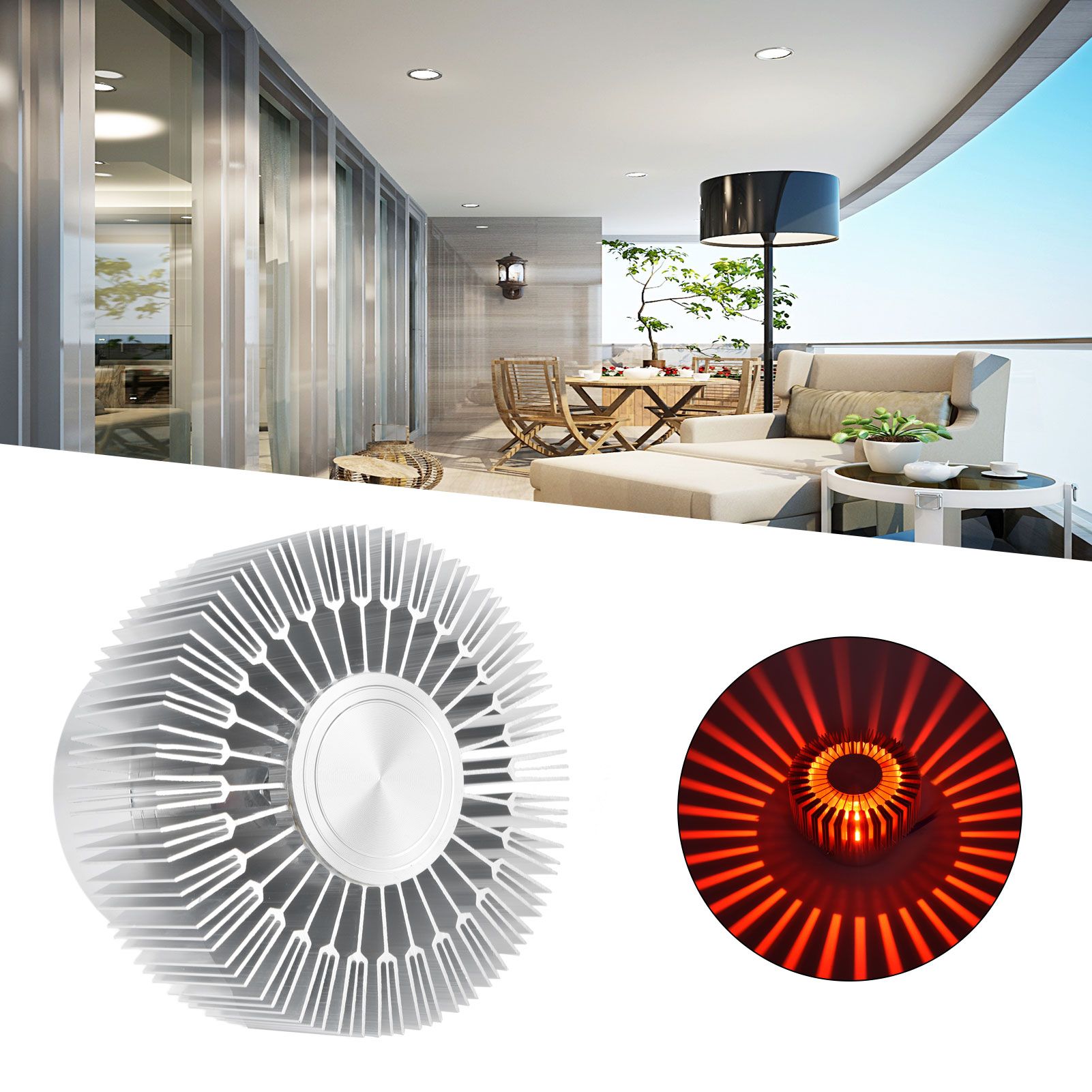 Ceiling Light 3W LED Sun Shaped Ceiling Astigmatism Light Bar Corridor Porch view 12