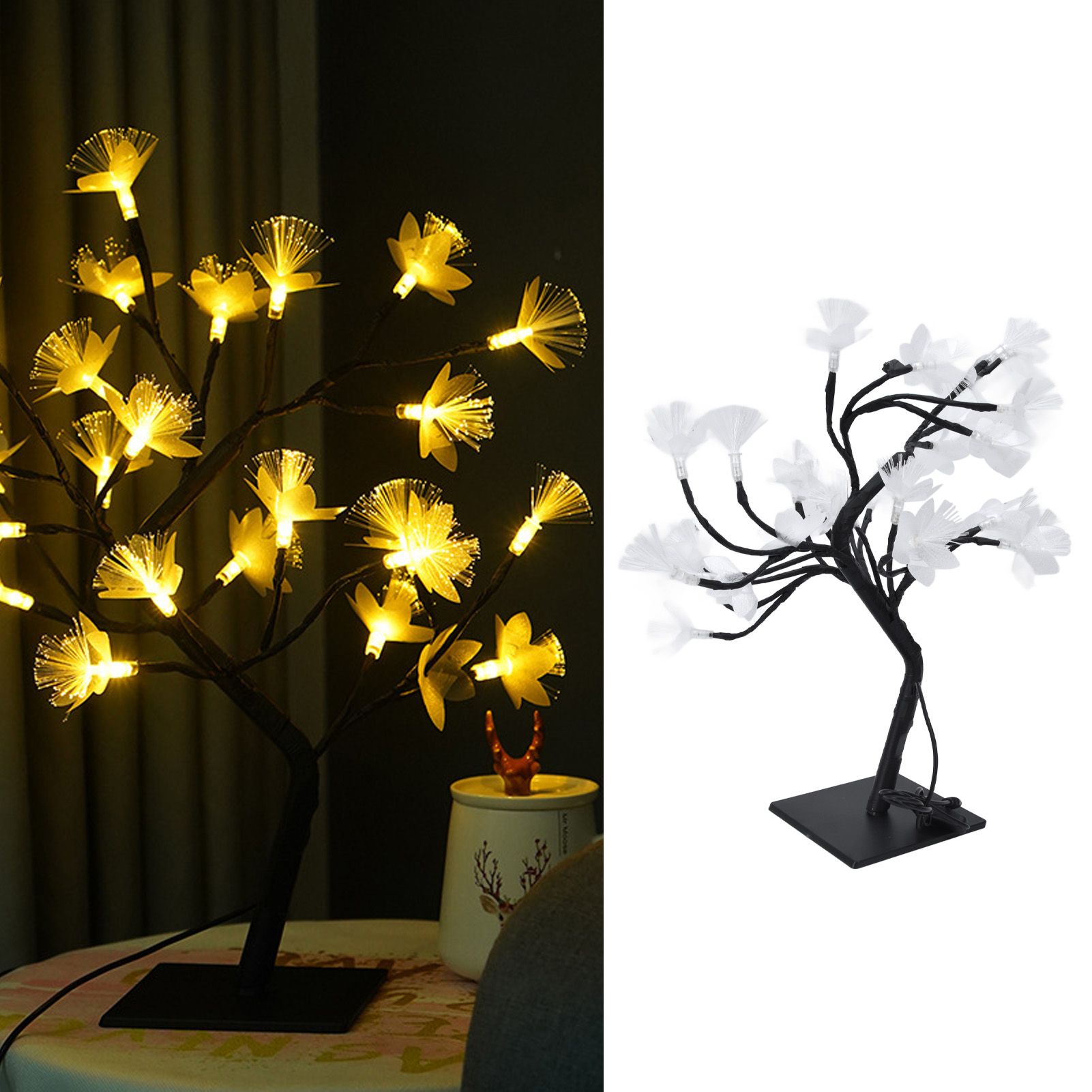 24LED Fiber Optic Tree Lamp USB Powered Simulation Flower Light for Household view 11