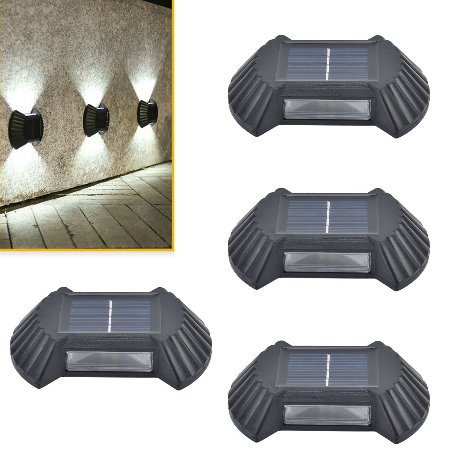 4 Sets Solar Wall Light Waterproof Multifunctional LED Solar Wall Light for view 12