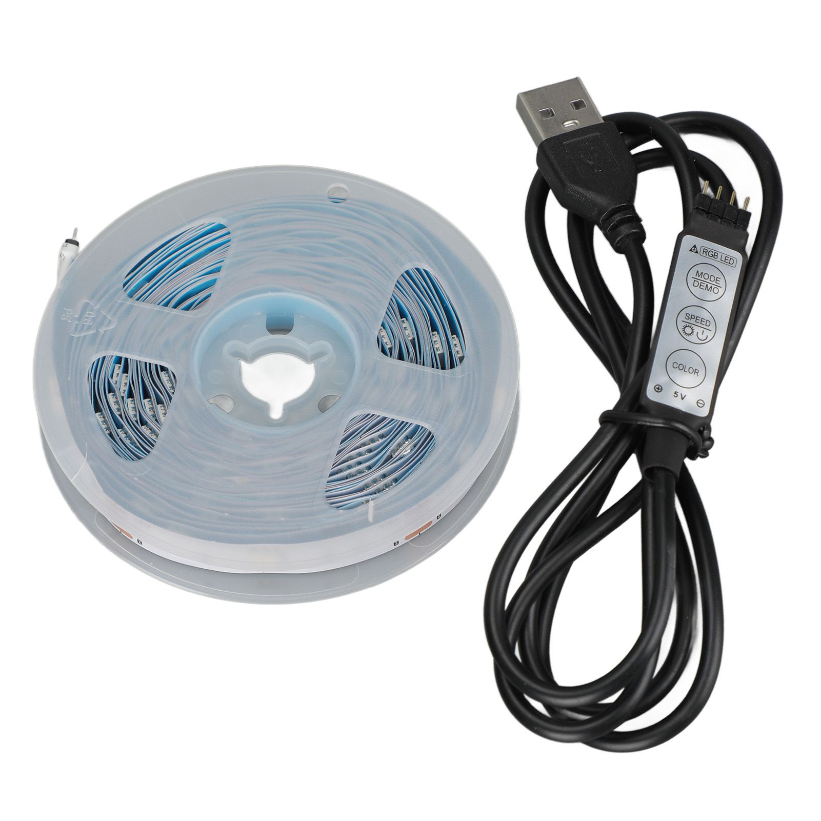 RGB LED Strip Lights Press Button Control 5V LED Lights with 3 Button