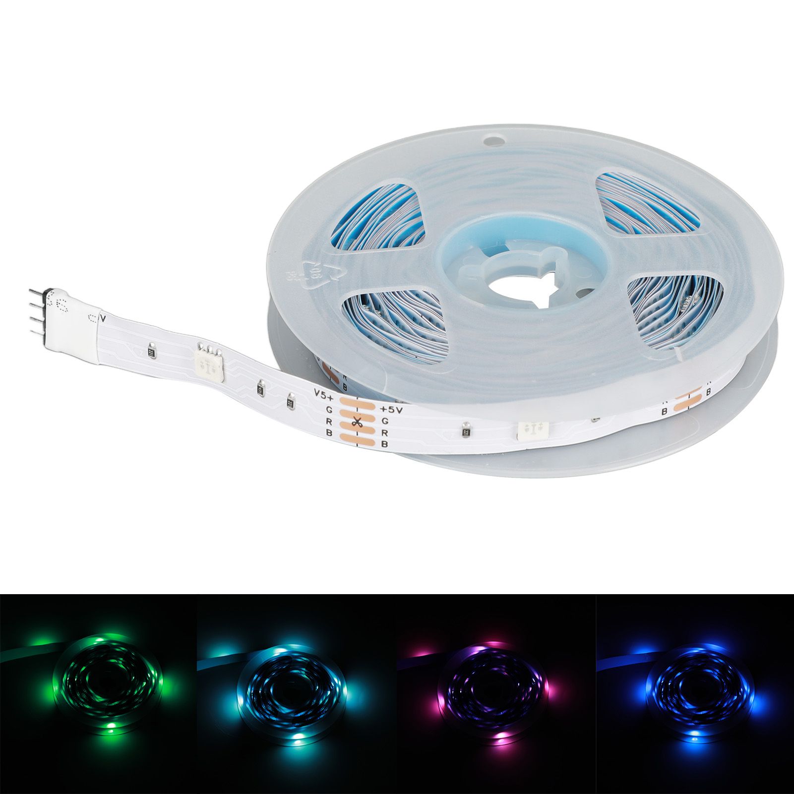 RGB LED Strip Lights Press Button Control 5V LED Lights with 3 Button view 11