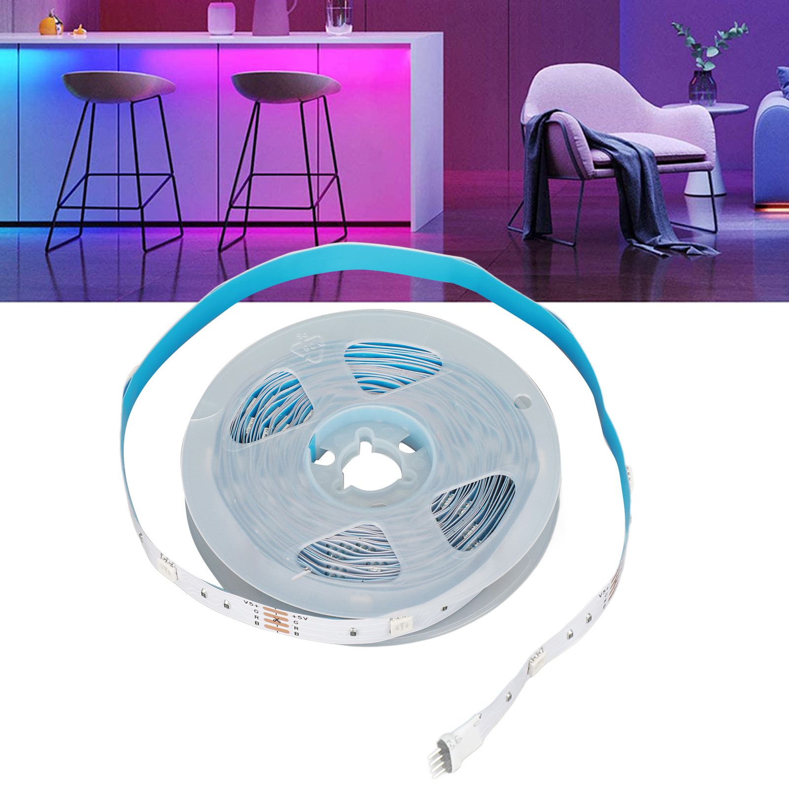 RGB LED Strip Lights Press Button Control 5V LED Lights with 3 Button view 12