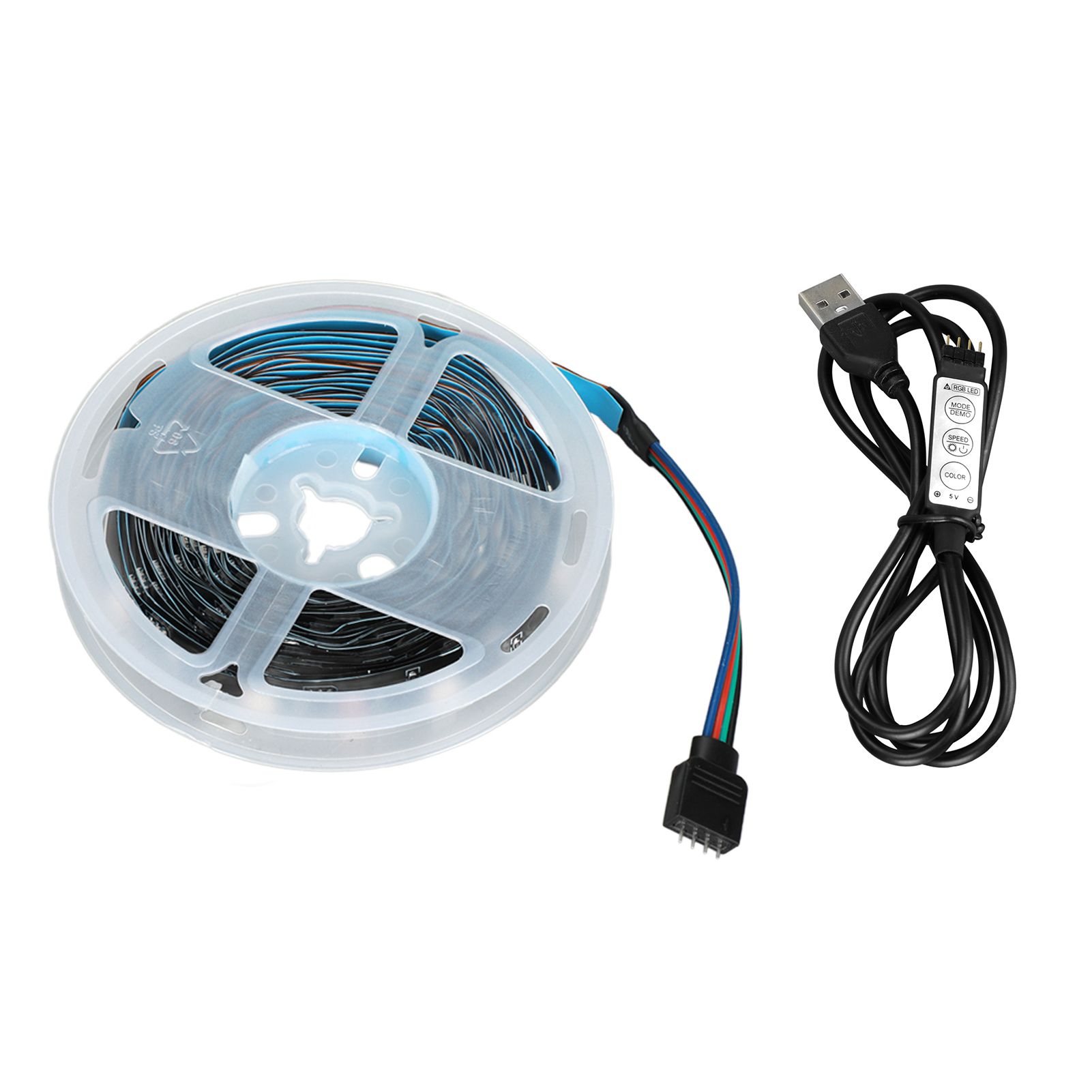 RGB Strip Lights 5V USB LED Strip Lights with 3 Button Functions for Bedroom