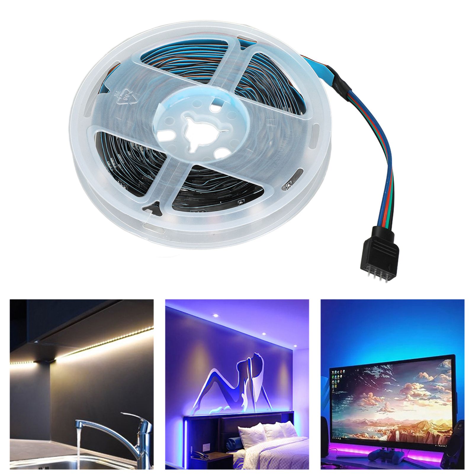 RGB Strip Lights 5V USB LED Strip Lights with 3 Button Functions for Bedroom view 12