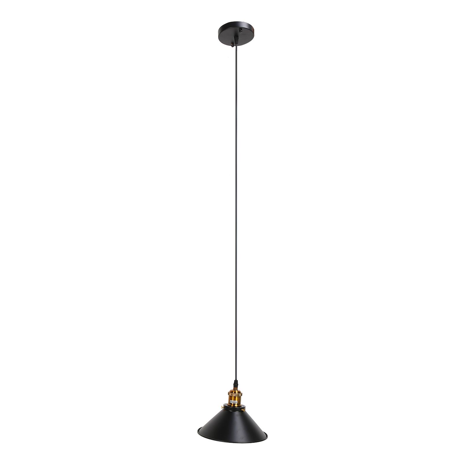 Wrought Iron Ceiling Lamp Simple Retro Industrial Style E27 Black Metal Cage view 2