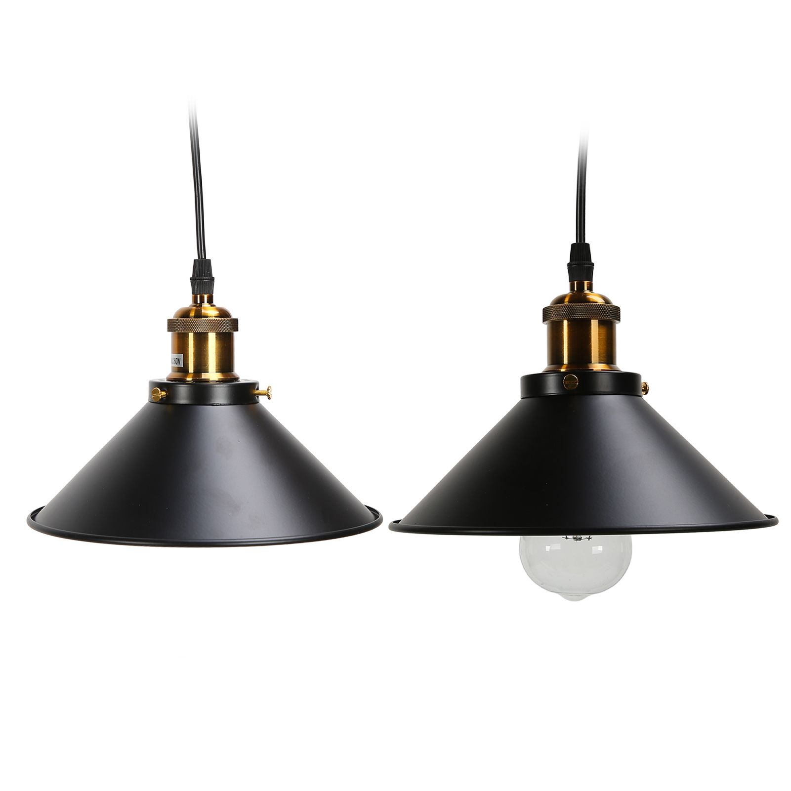 Wrought Iron Ceiling Lamp Simple Retro Industrial Style E27 Black Metal Cage view 12