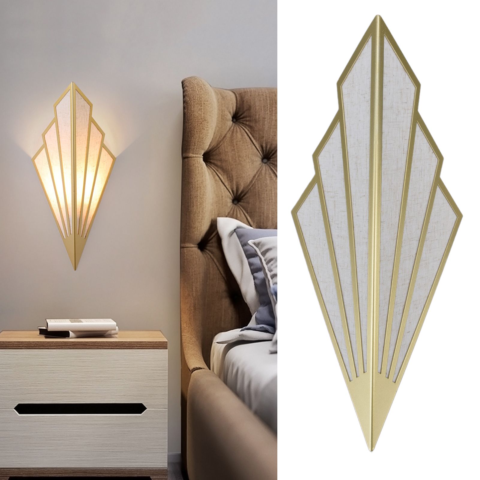 Modern Fabric Wall Lamp E14 Wall Light LED Bedside Lamp for Household Hallway view 12