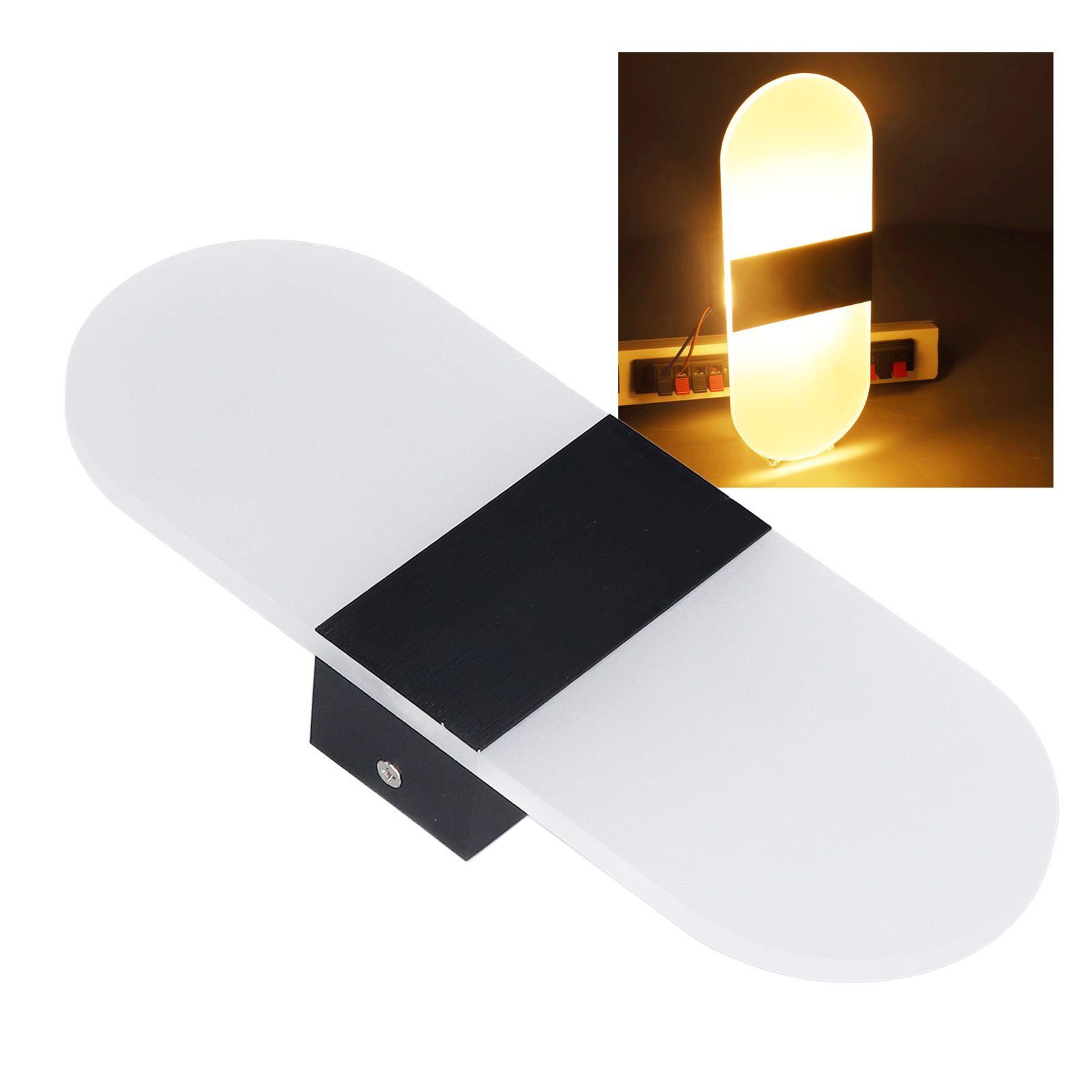 LED Wall Light Acrylic 360° Up Down 6W Warm Modern Wall Lamp for Hallway view 10