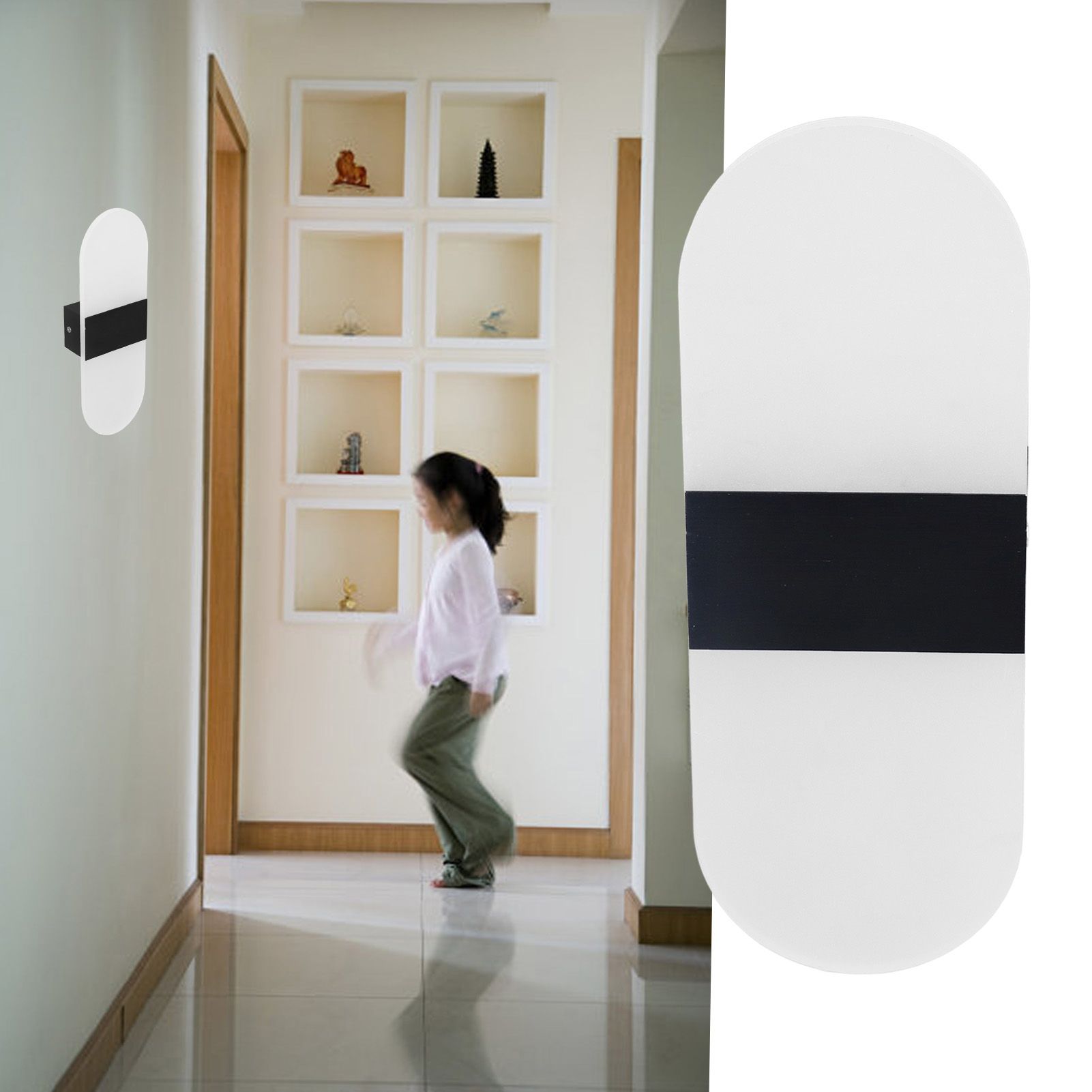 LED Wall Light Acrylic 360° Up Down 6W Warm Modern Wall Lamp for Hallway view 12