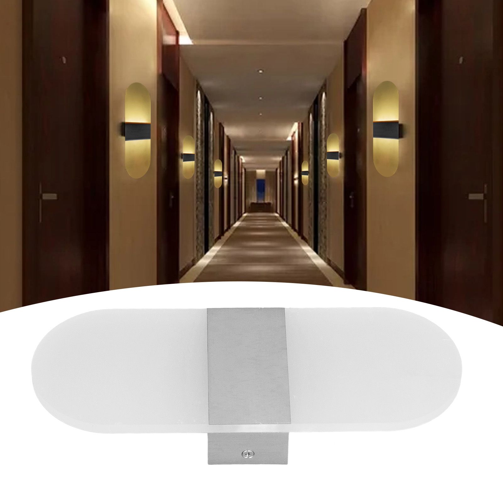 LED Wall Light Acrylic 360° Up Down 6W Warm Modern Wall Lamp for Hallway view 11