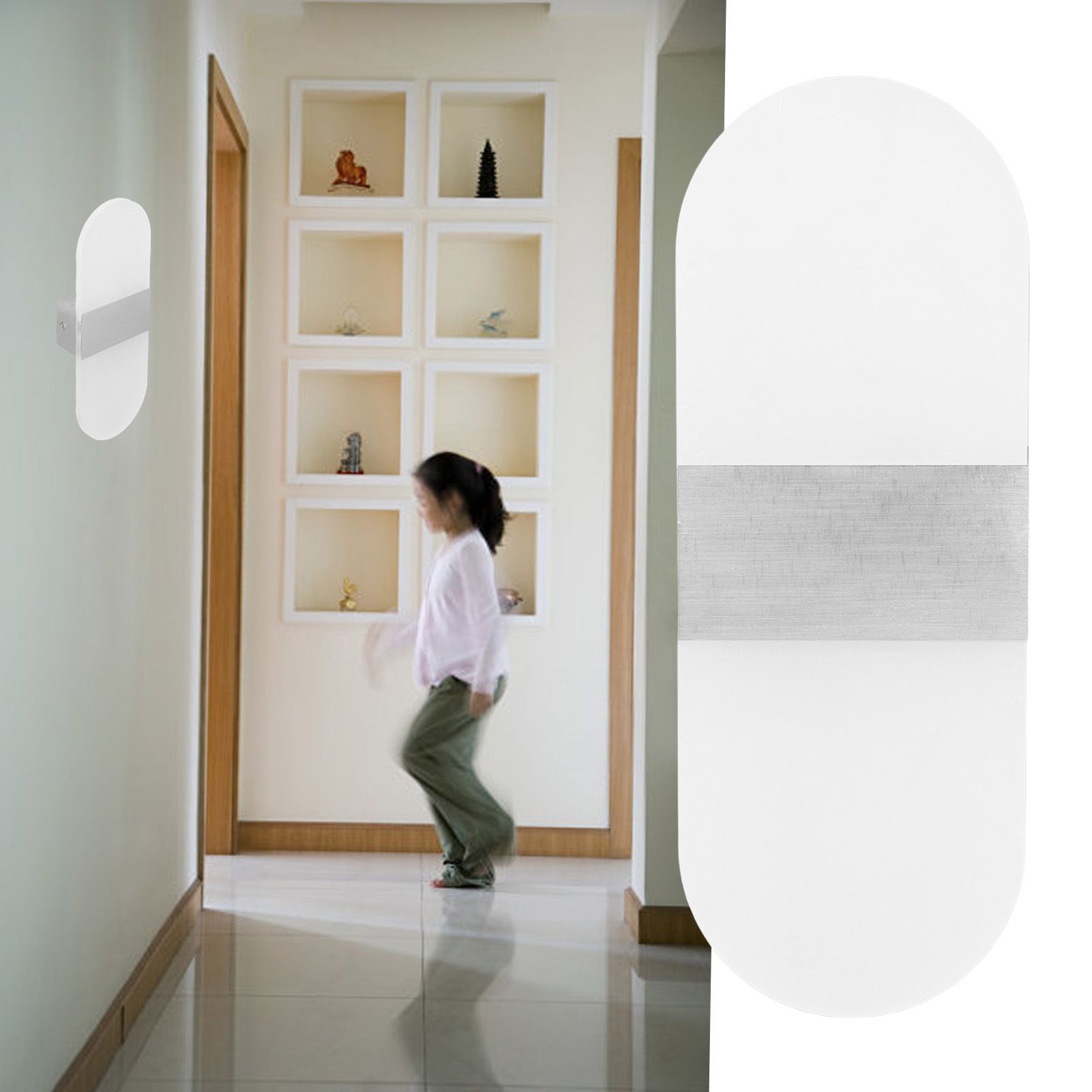 LED Wall Light Acrylic 360° Up Down 6W Warm Modern Wall Lamp for Hallway view 12