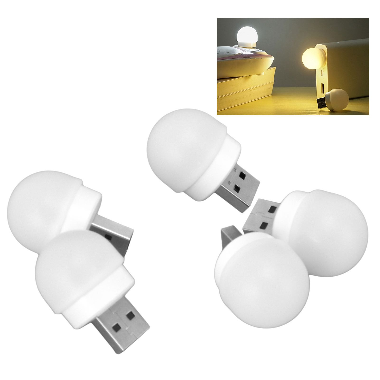 5pcs USB Night Lights Plug In Energy Saving Eye Protection Mini LED Bulb for view 11