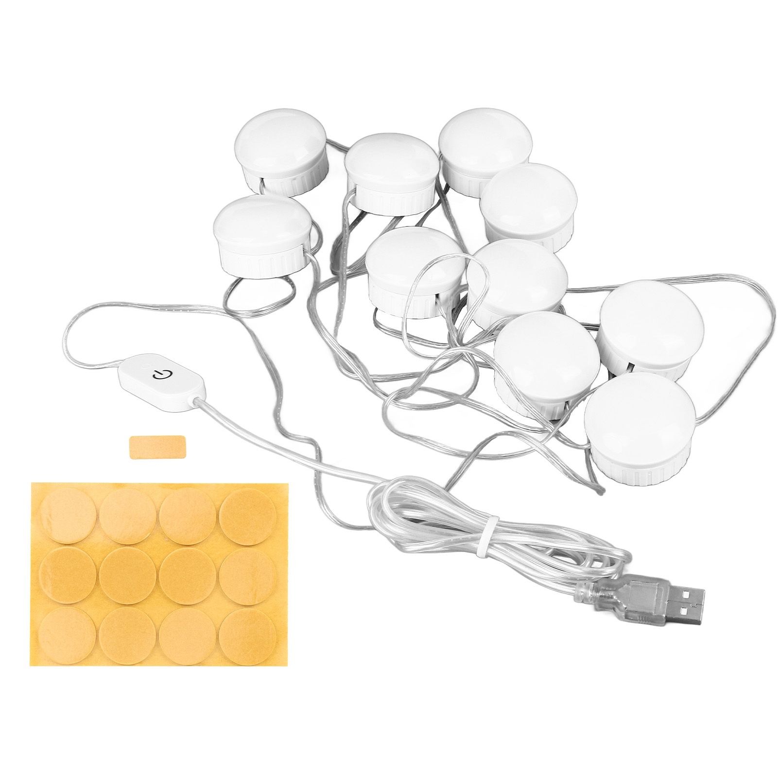 LED Mirror Light 5 Level Brightness Adjustment Touch Switch 10 Bulbs White