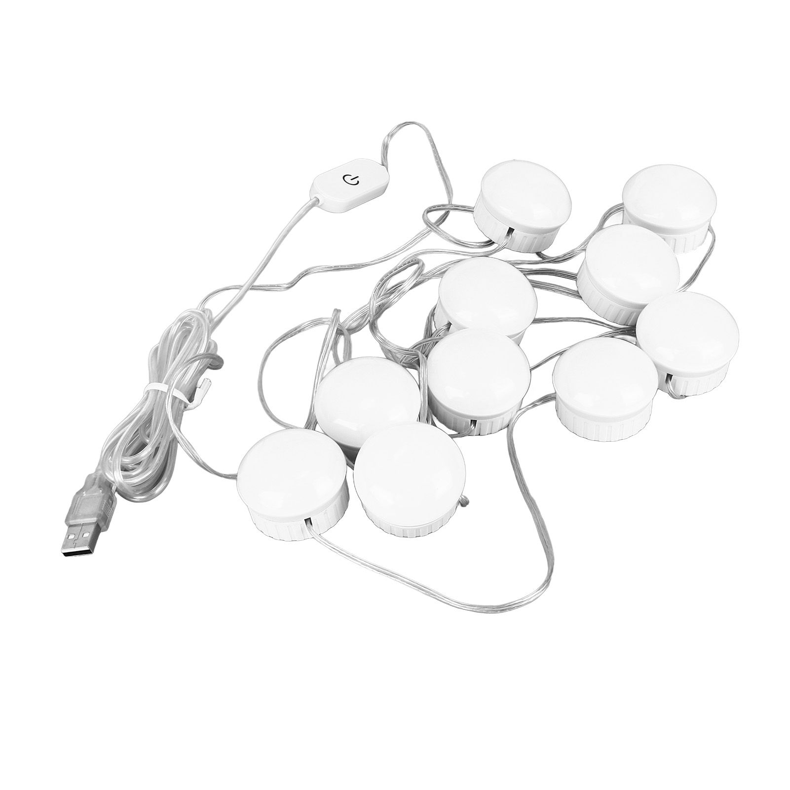 LED Mirror Light 5 Level Brightness Adjustment Touch Switch 10 Bulbs White view 2