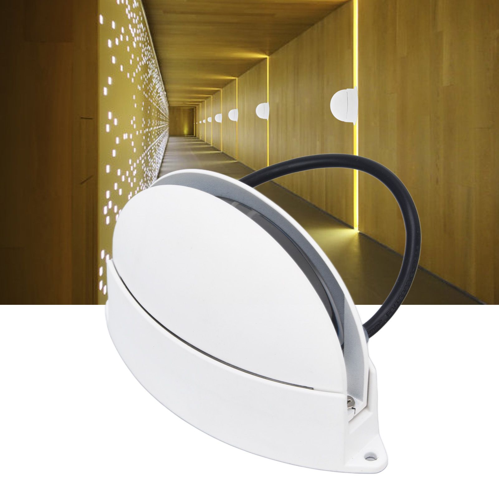 Window Sill Lamp 180° Luminous Semicircular LED Wall Light for Hallway view 11