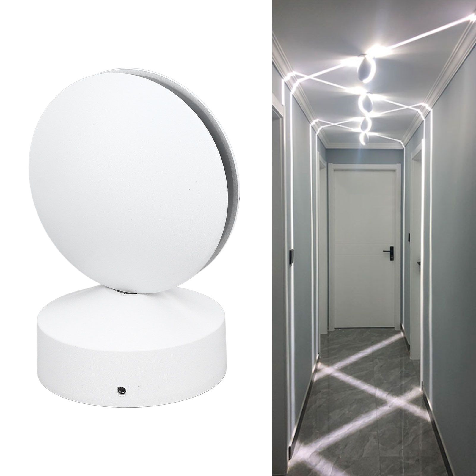 10W LED Wall Lamp Round 360° Glowing Window Sill Lamp for Hallway Aisle view 12