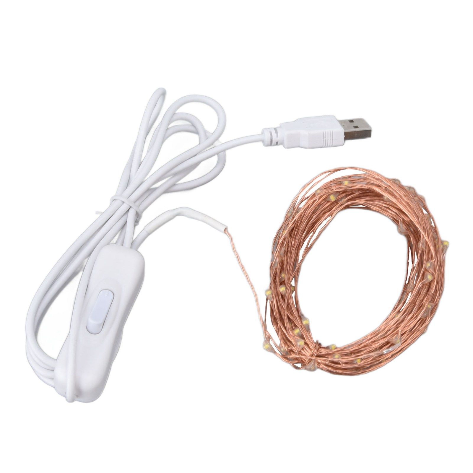 USB Copper Wire String Lights DIY 100 LEDs 10m/32.8ft Energy Saving Safe Warm view 3
