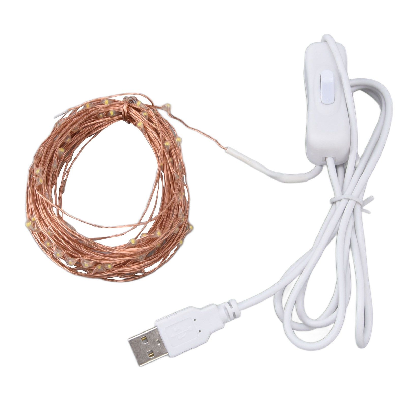 USB Copper Wire String Lights DIY 100 LEDs 10m/32.8ft Energy Saving Safe Warm view 4