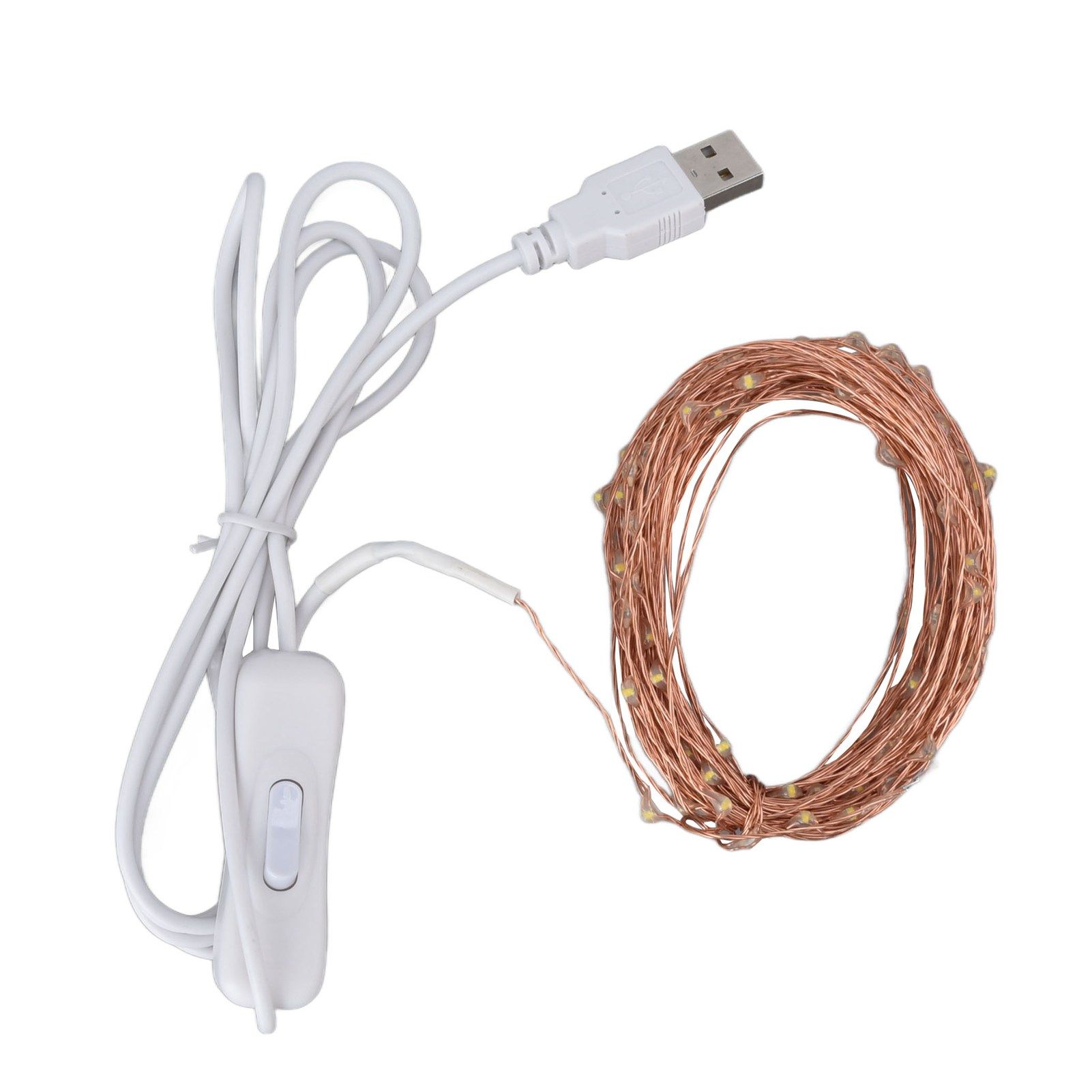 USB Copper Wire String Lights DIY 100 LEDs 10m/32.8ft Energy Saving Safe Warm view 5