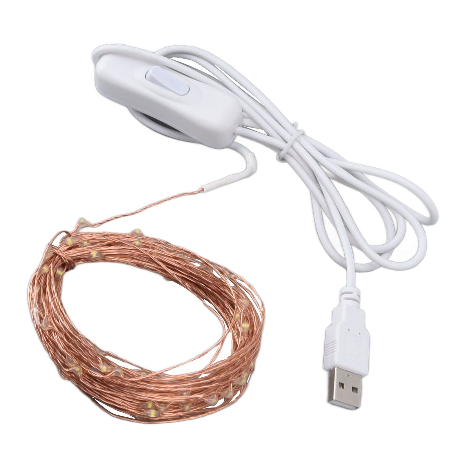USB Copper Wire String Lights DIY 100 LEDs 10m/32.8ft Energy Saving Safe Warm view 6