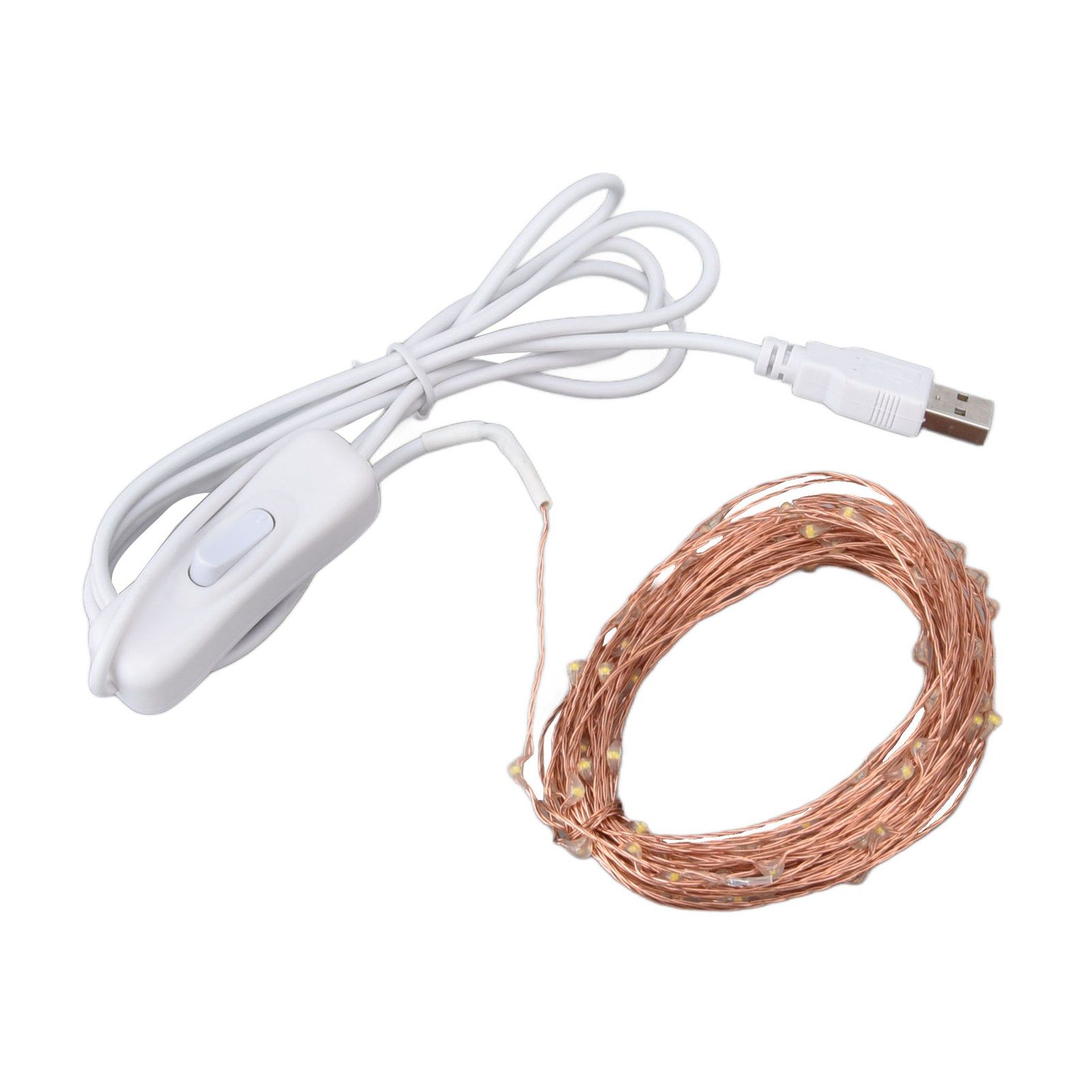 USB Copper Wire String Lights DIY 100 LEDs 10m/32.8ft Energy Saving Safe Warm view 7