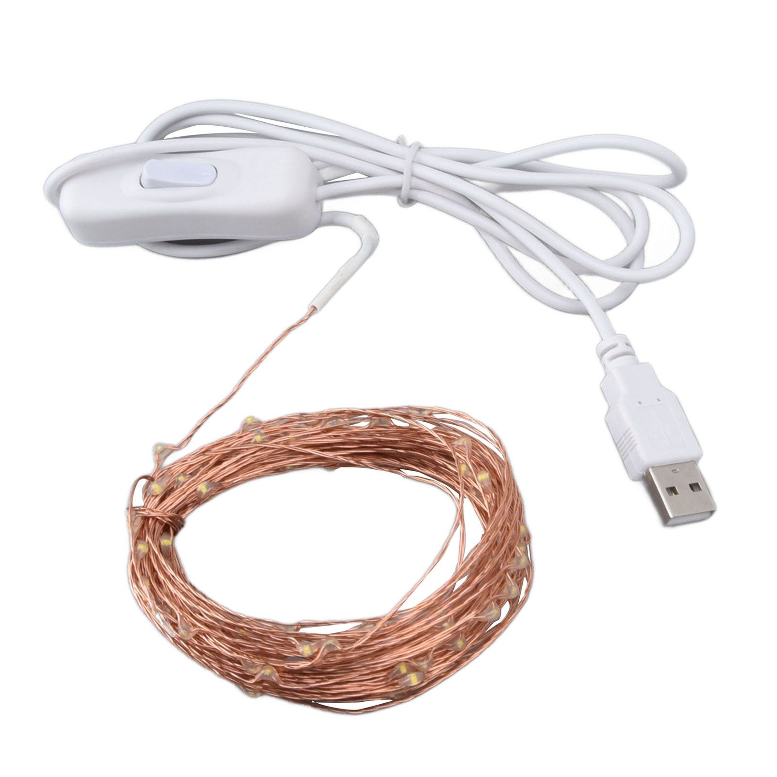 USB Copper Wire String Lights DIY 100 LEDs 10m/32.8ft Energy Saving Safe Warm view 8