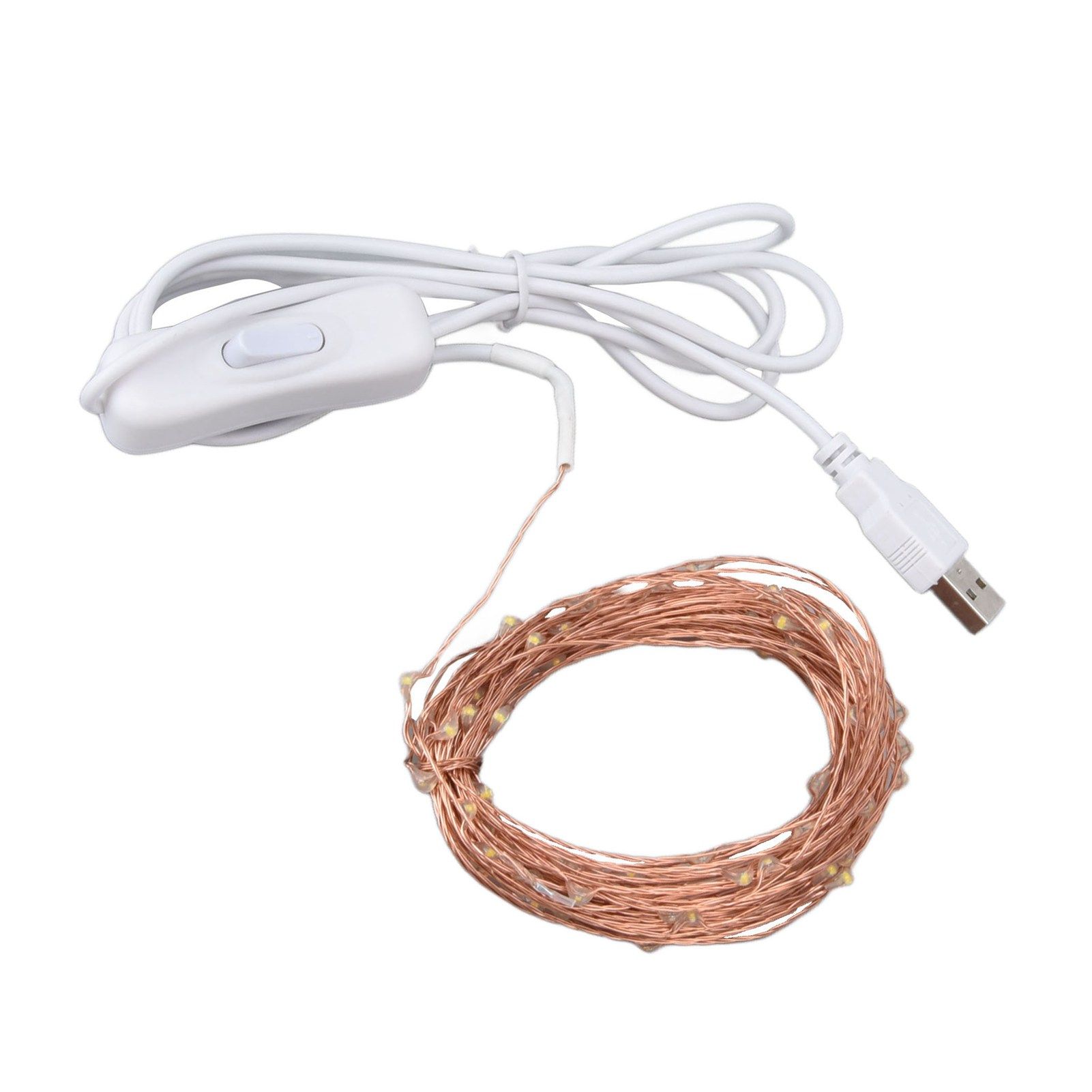 USB Copper Wire String Lights DIY 100 LEDs 10m/32.8ft Energy Saving Safe Warm view 9