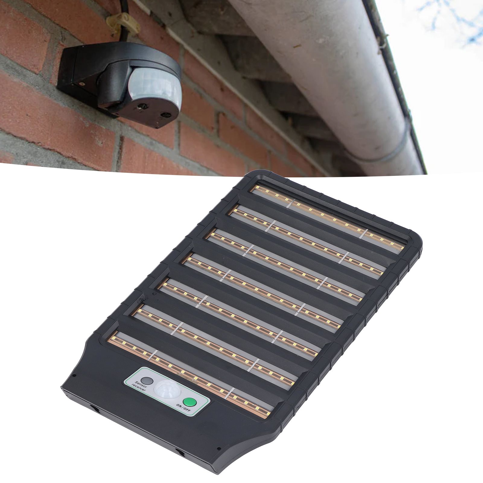 IP65 Solar Street Light 3 Modes 98 LEDs 2200LM Human Body Induction 100W Solar view 12