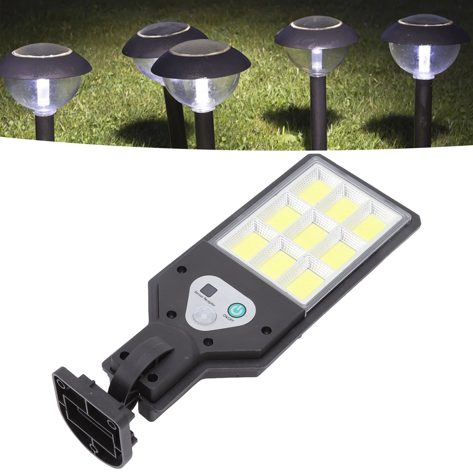 LED Solar Street Lights 9COB Body Sensing IP65 Waterproof Outdoor Street Lamp view 11