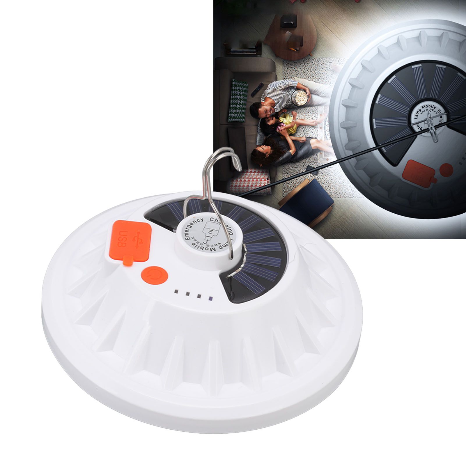 Solar Emergency Light IP65 Waterproof 60 LEDs USB Rechargeable Camping Light view 11