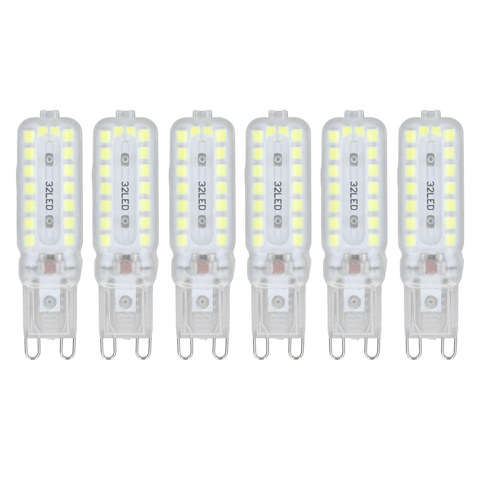 6pcs G9 LED Bulbs 7W Dimmable 360° Illumination Replacement Light Bulb for