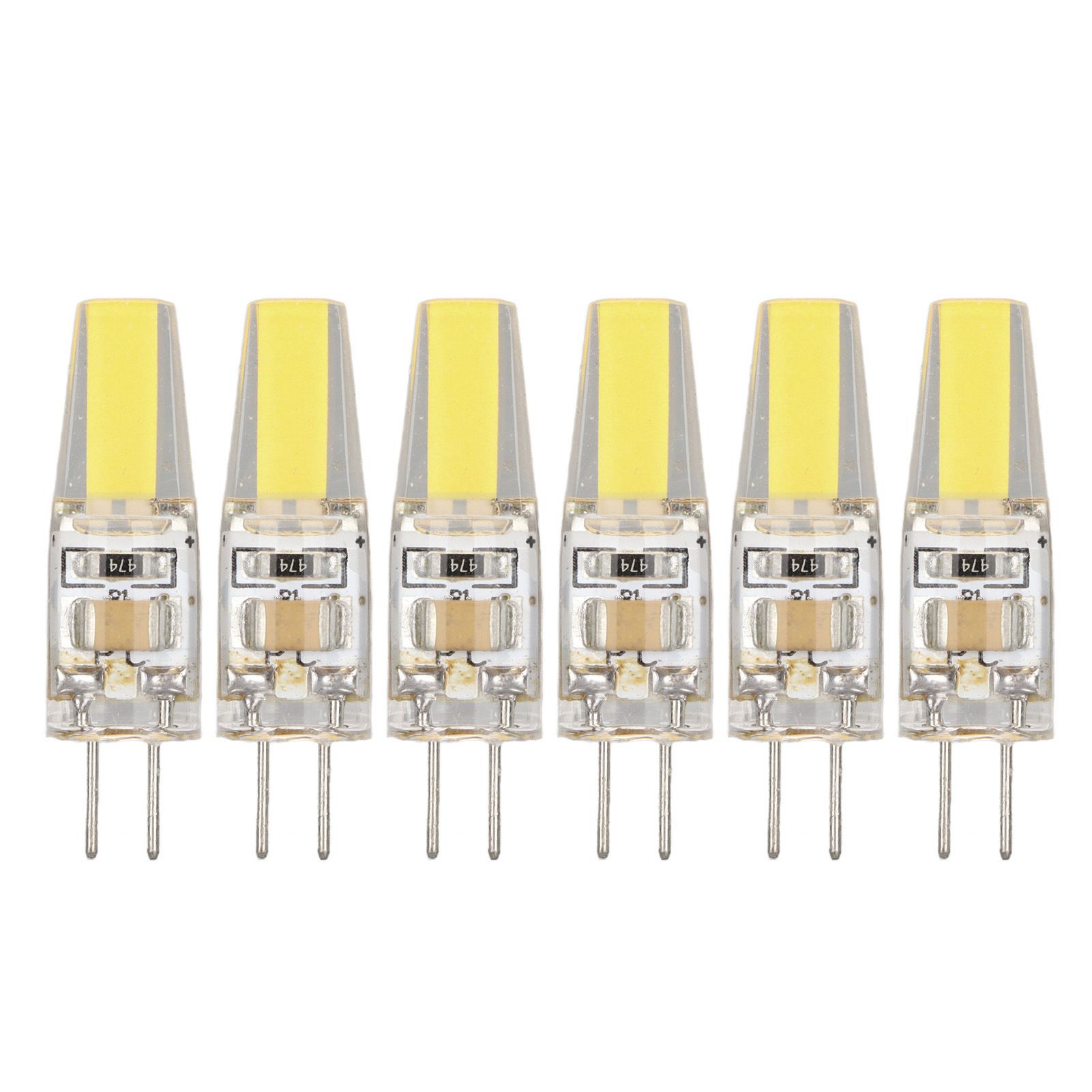 6 Pcs 6W 500LM G4 Bulb LED COB Silica Gel Energy Saving Lamp Bulb for Ceiling