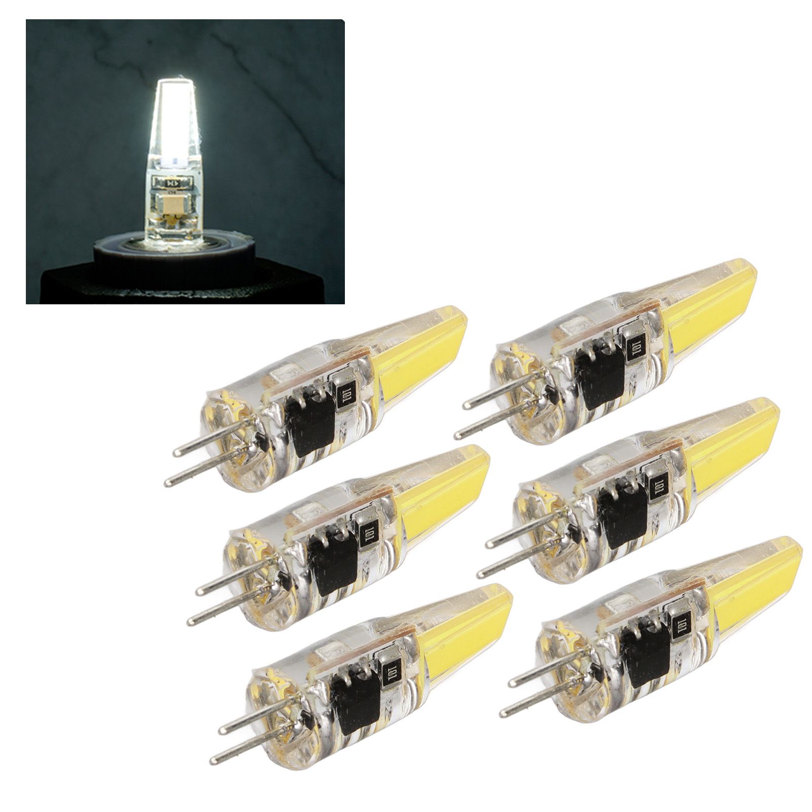 6 Pcs 6W 500LM G4 Bulb LED COB Silica Gel Energy Saving Lamp Bulb for Ceiling view 11