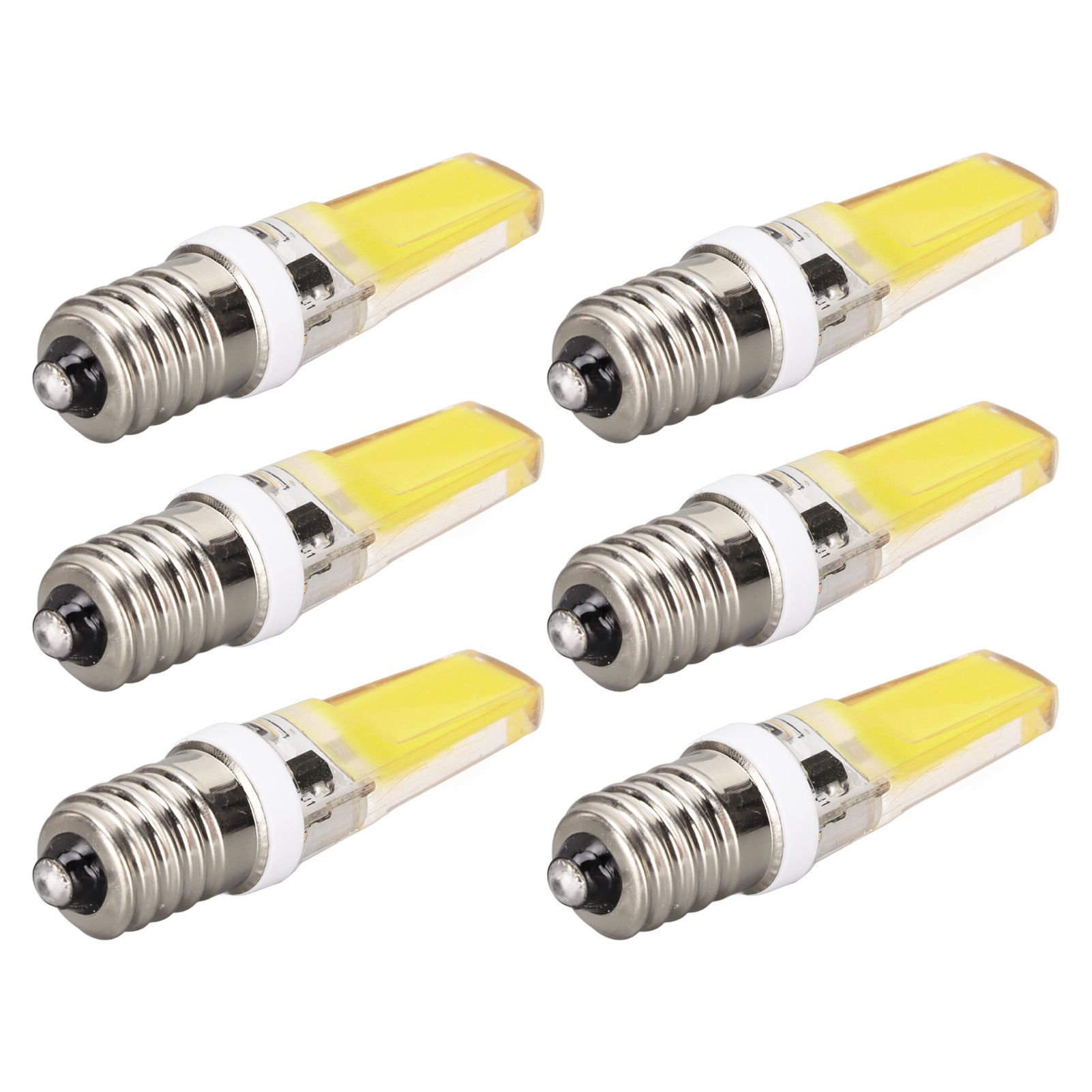 6PCS E14 COB Lamp Bulb Mini 360 Degree Lighting Heat Sinking Silicone Anti view 6