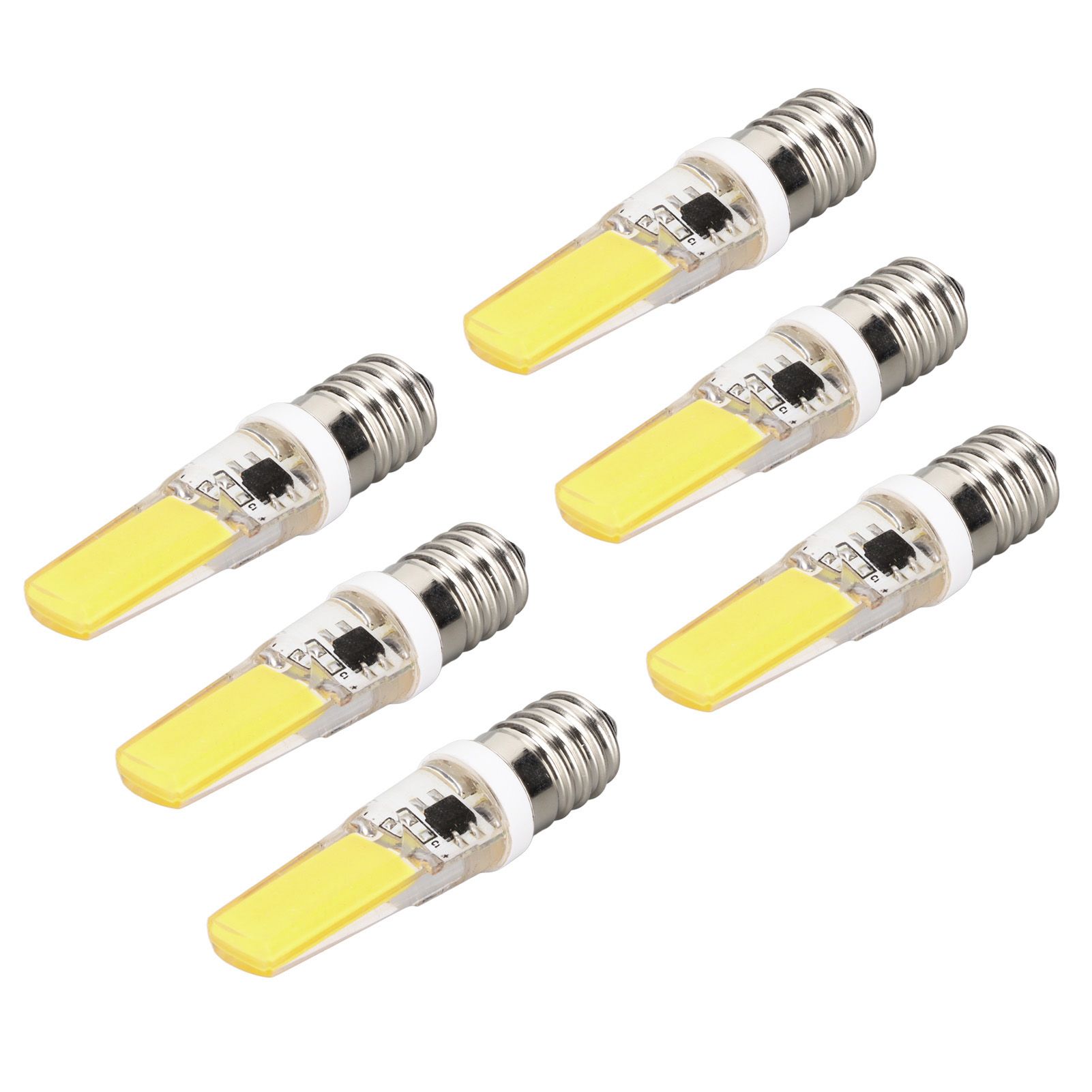 6PCS E14 COB Lamp Bulb Mini 360 Degree Lighting Heat Sinking Silicone Anti view 8