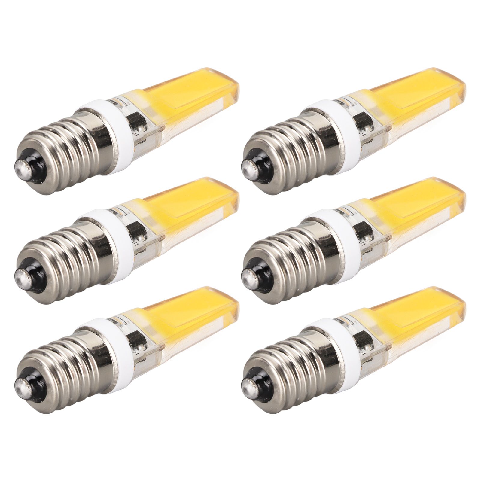 6PCS E14 COB Lamp Bulb Mini 360 Degree Lighting Heat Sinking Silicone Anti view 6