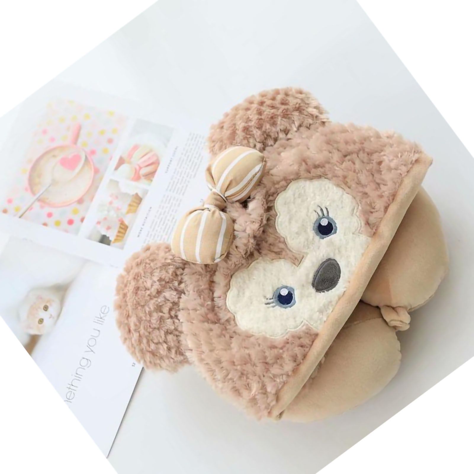 Hooded U Shaped Pillow Cute Cartoon Travel PP Cotton U Shaped Neck Pillow for view 2