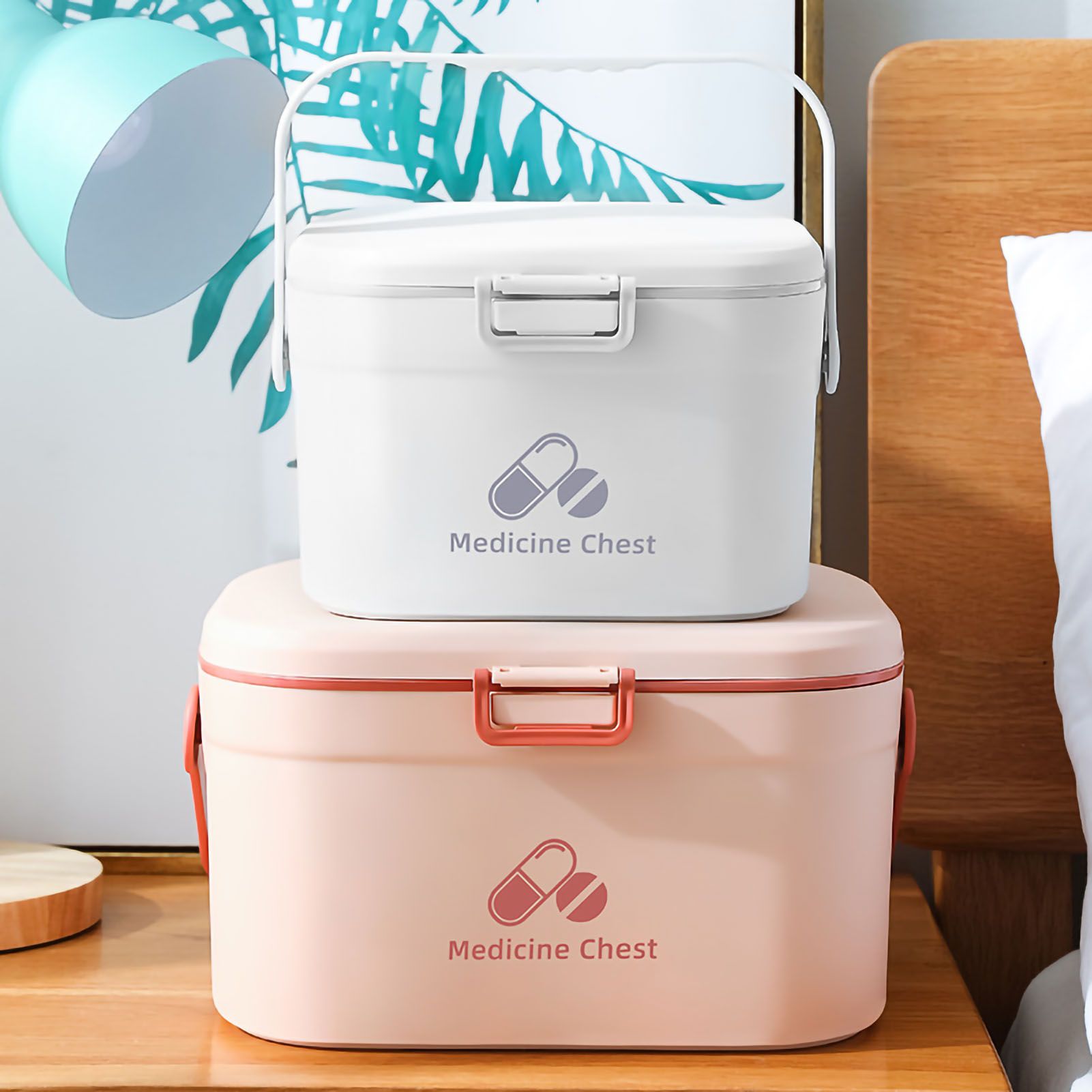 Medicine Box Pill Storage Case Sewing Tin Container PP 2 Layer Portable for view 4