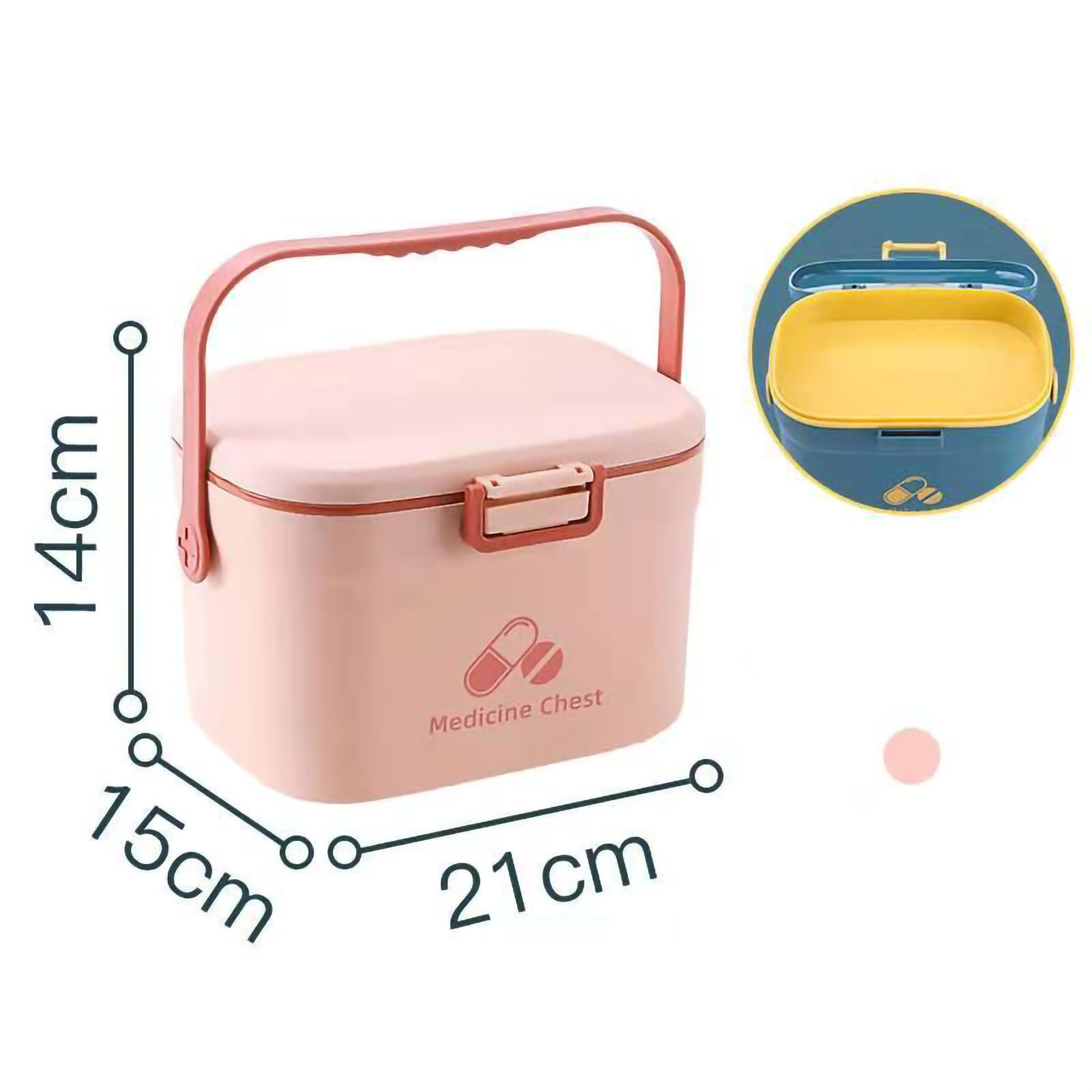 Medicine Box Pill Storage Case Sewing Tin Container PP 2 Layer Portable for view 5
