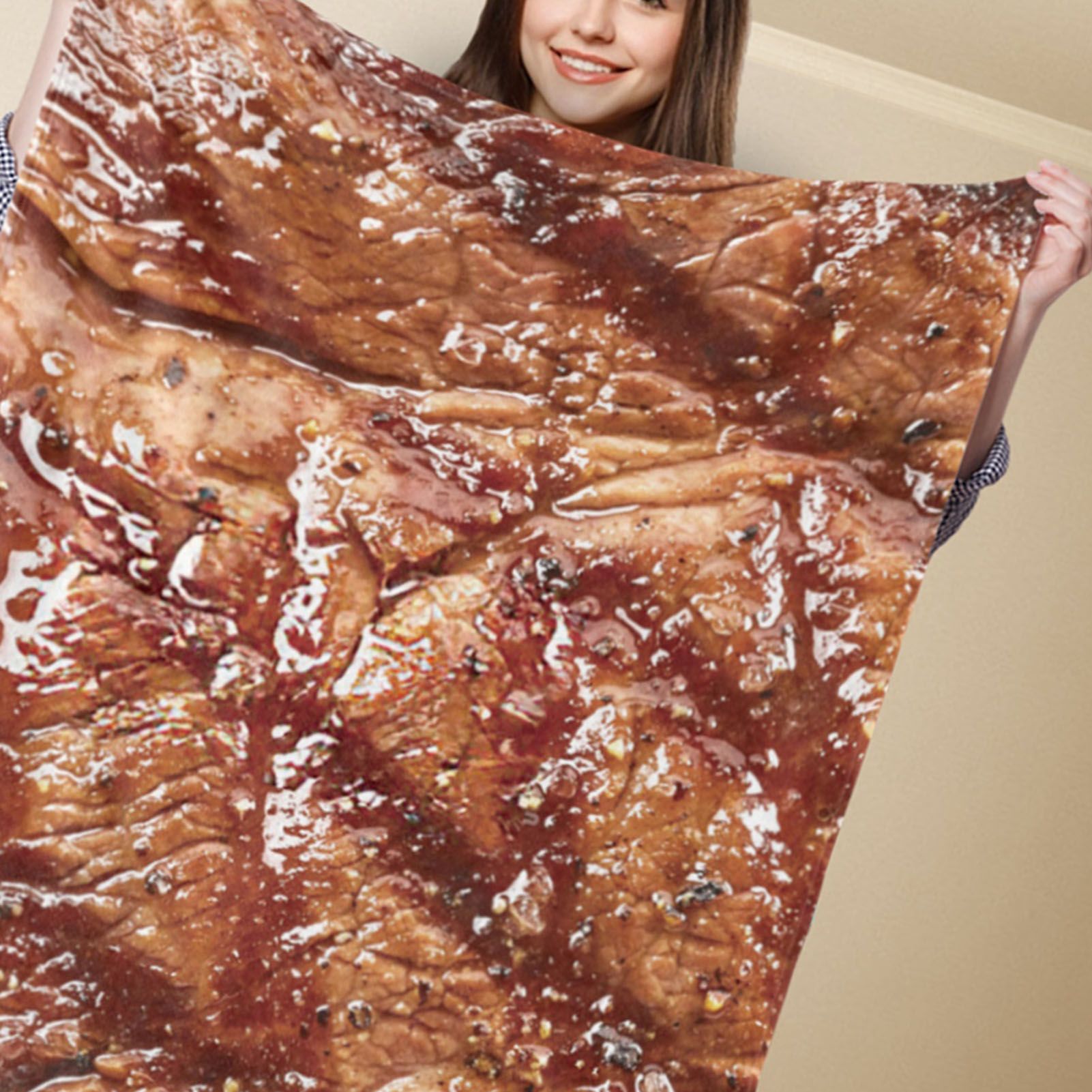 Throw Blanket Clear Food Photo Printed Soft Polyester Skin Friendly Funny for view 2