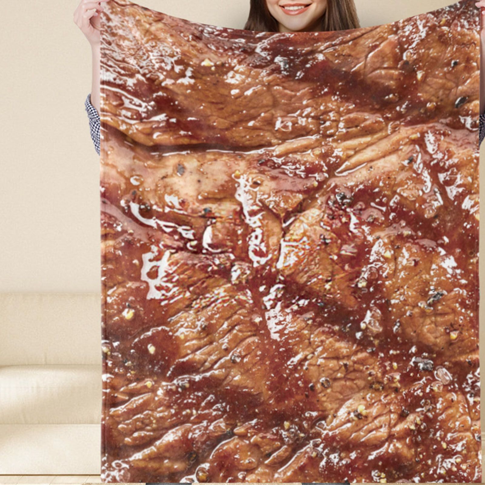 Throw Blanket Clear Food Photo Printed Soft Polyester Skin Friendly Funny for view 5