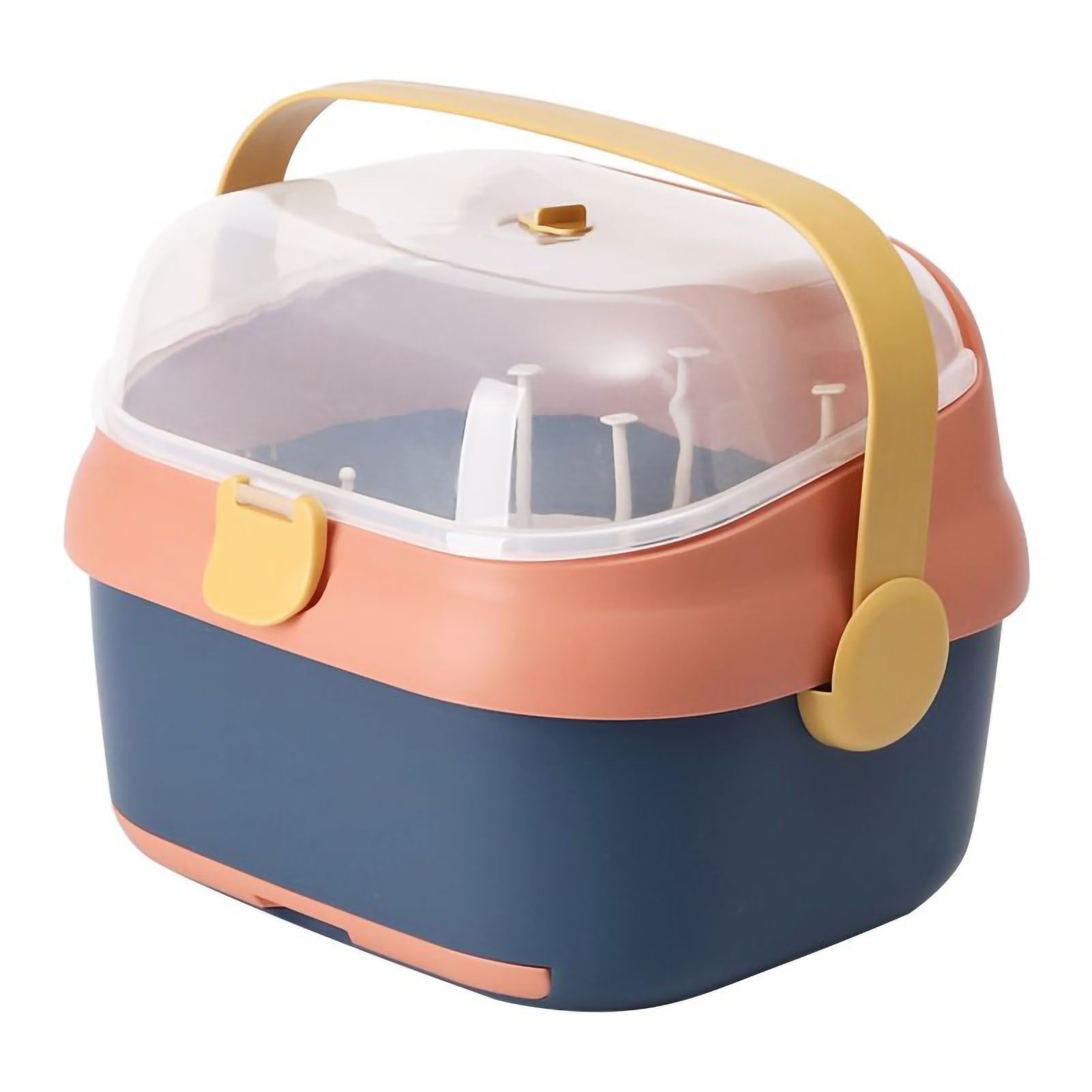 Baby Bottle Drying Rack Nursing Bottle Storage Box Container with Swivel Vent view 2