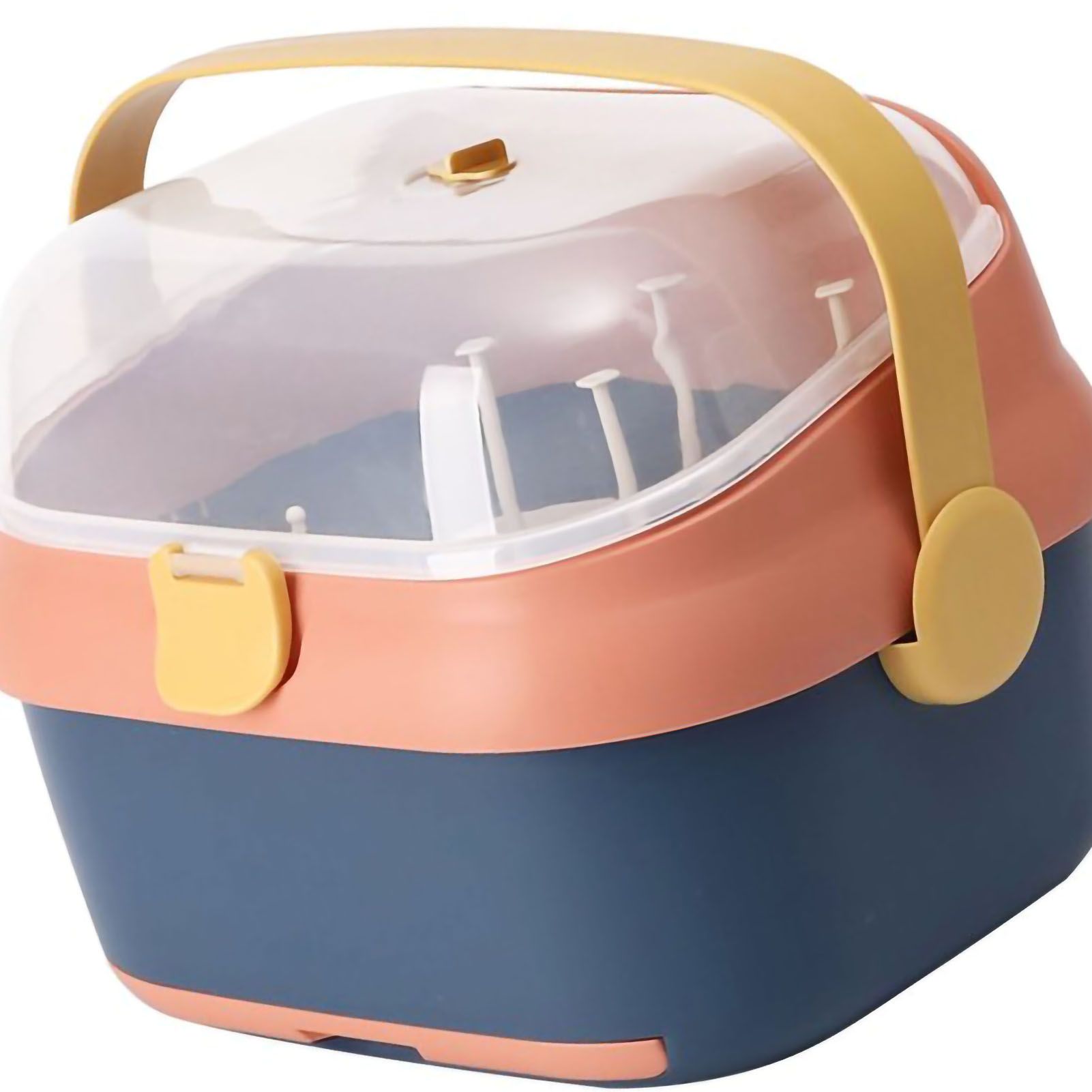 Baby Bottle Drying Rack Nursing Bottle Storage Box Container with Swivel Vent view 3