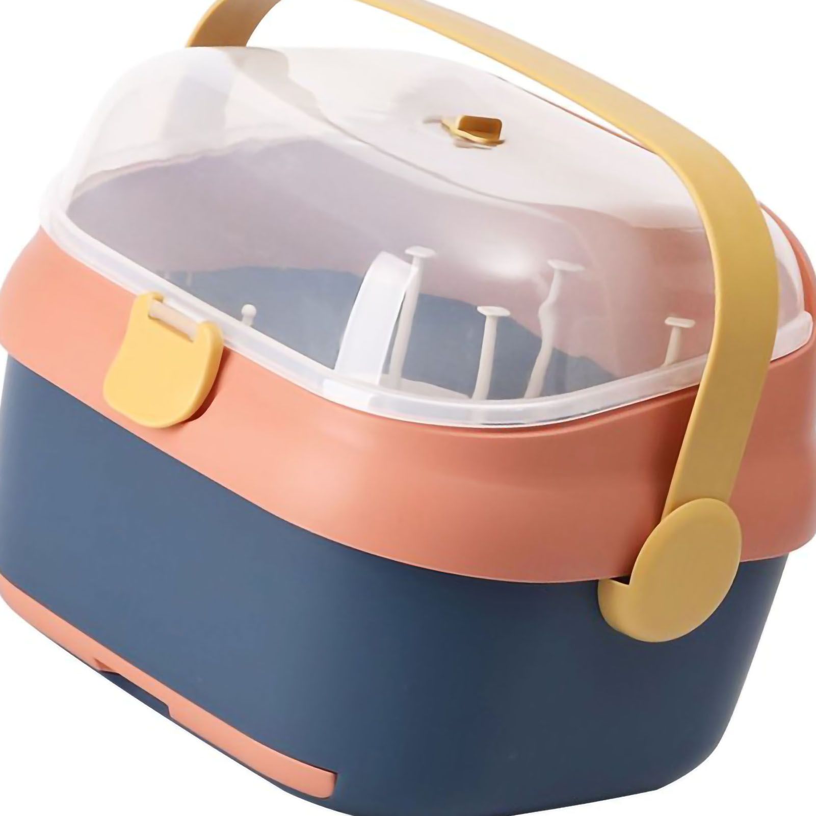 Baby Bottle Drying Rack Nursing Bottle Storage Box Container with Swivel Vent view 4